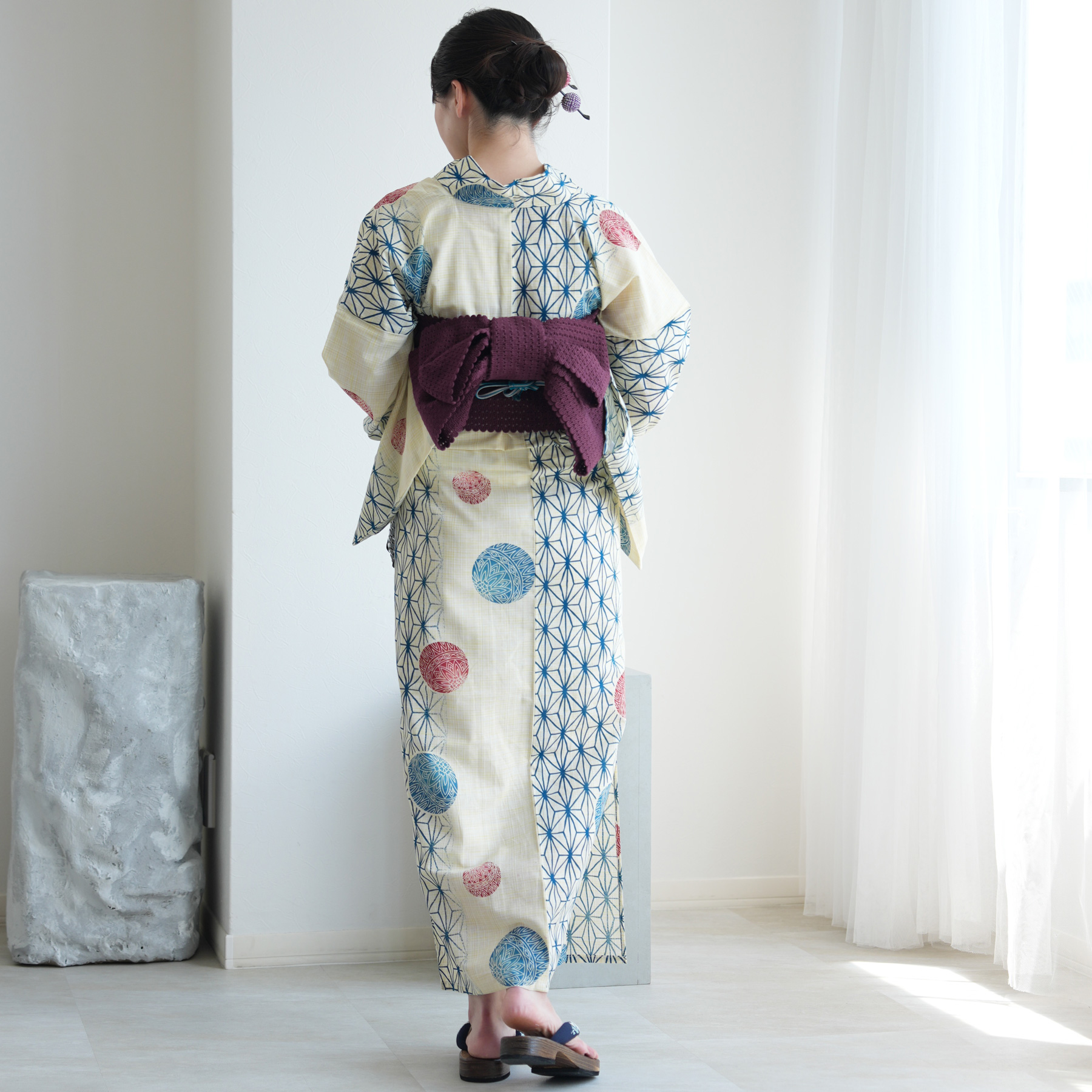 utatane 浴衣 レディース セット 綿麻 高級変わり織 utatane 3点セット