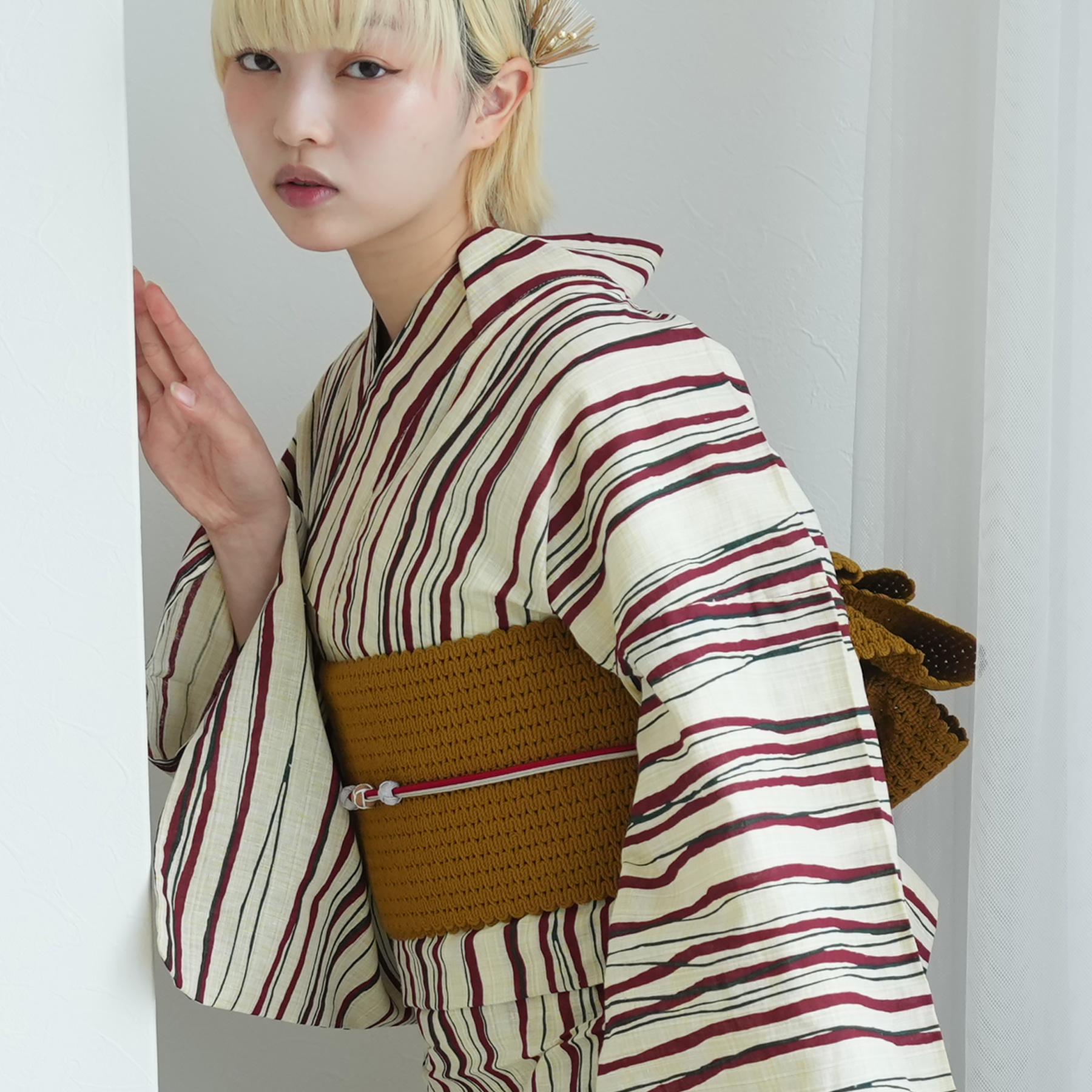 utatane 浴衣 レディース セット 綿麻 高級変わり織 utatane 3点セット