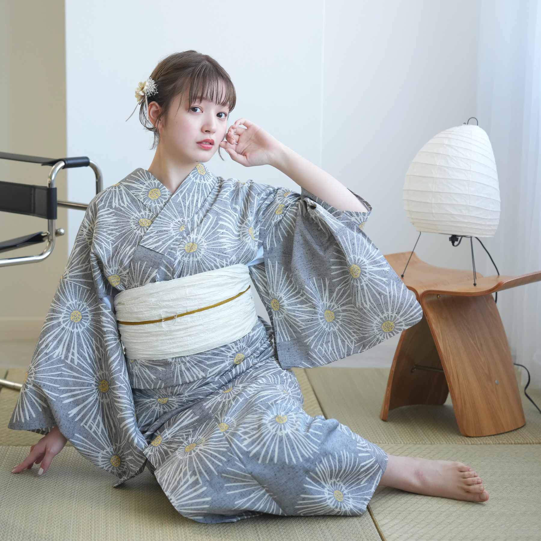 【浴衣4点セット】菊市松 フリーサイズ 新品未使用品 楽天市場】菊（柄格子・市松）（浴衣セット｜和服）：レディース