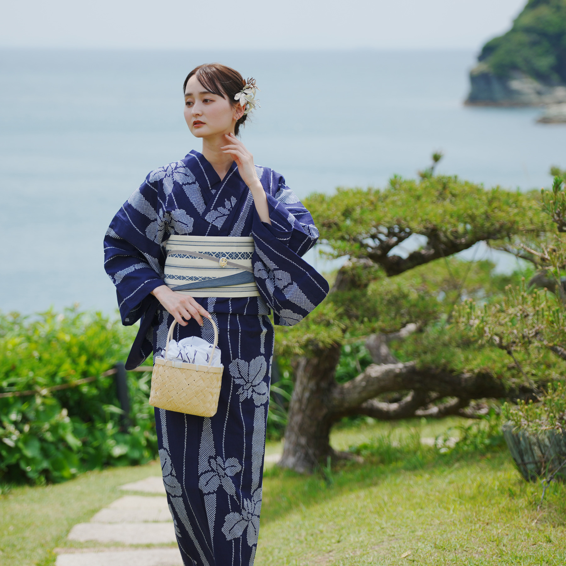 お任せ下駄+お任せ帯締+画像と同じ帯つき◆◆utataneブランド浴衣◆ utatane 浴衣 レディース セット 3点セット（浴衣 帯 下駄