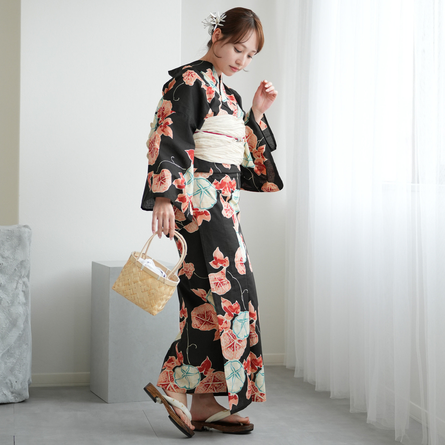 utatane 浴衣 レディース セット 高級変わり織 フリーサイズ 綿