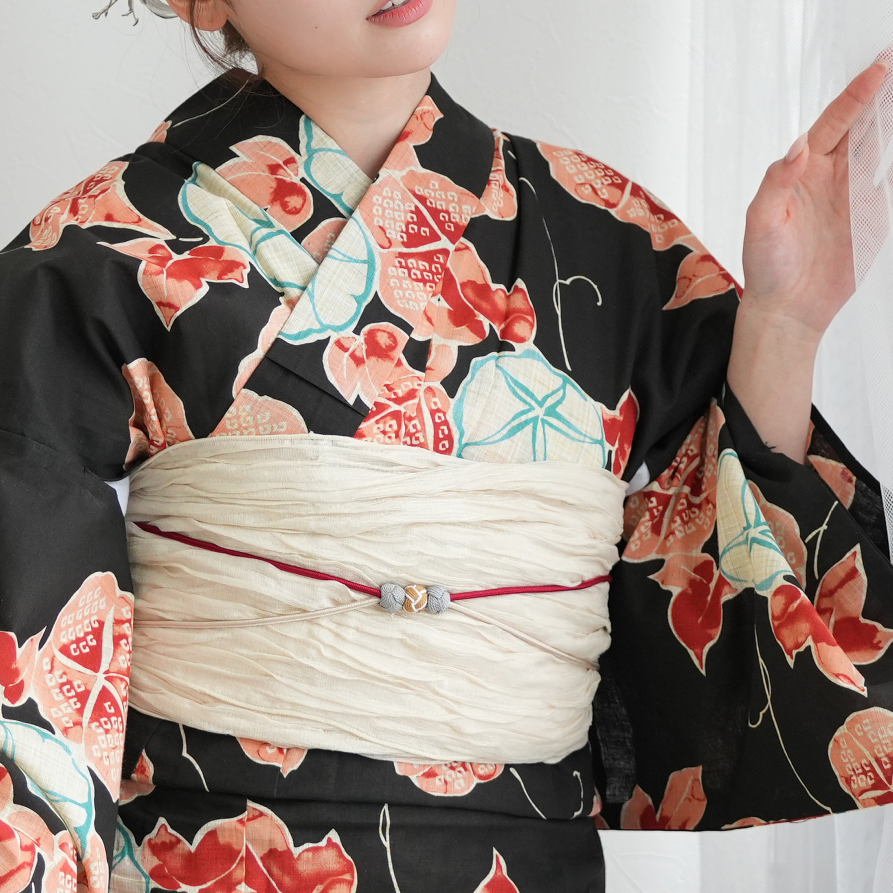 utatane 浴衣 セット レディース フリーサイズ 綿麻 高級変わり