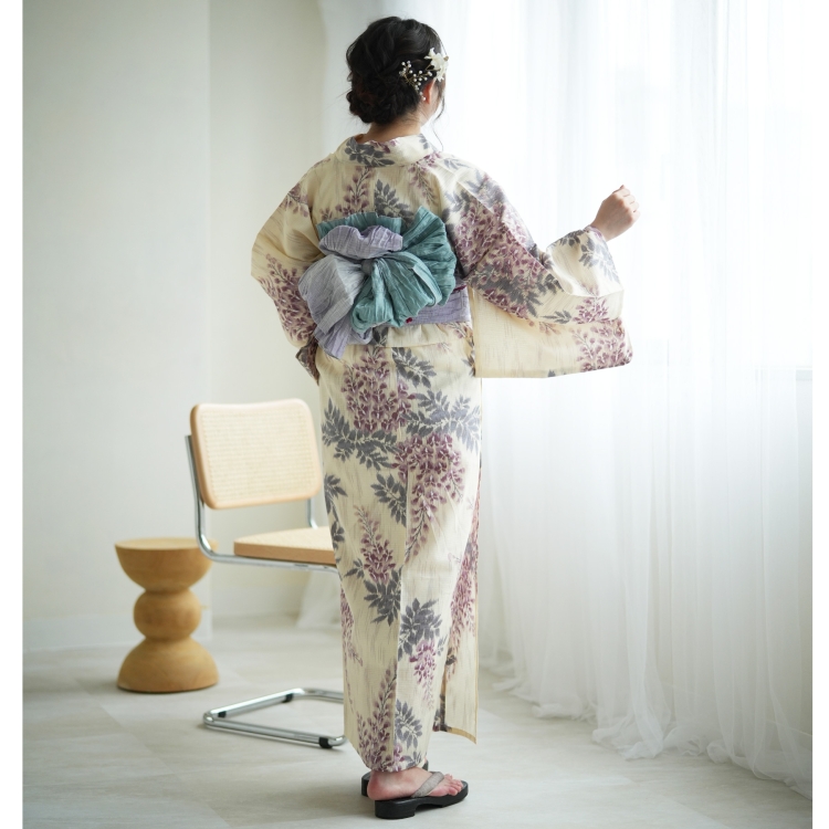 【本日最終日】utatane 浴衣 4点セット 下駄 帯 帯飾り utatane×Acka. 浴衣4点セット ( ゆかた・帯2点・下駄 ) 鮫小紋