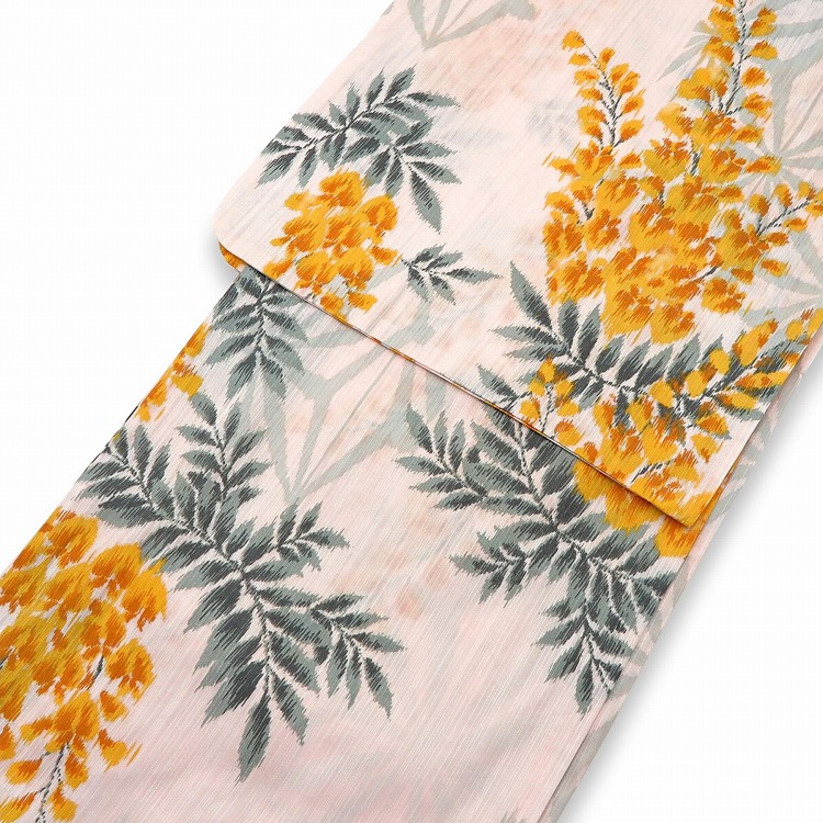 【新品未使用】maru × utatane浴衣3点セット ほぐし麻の葉としだれ藤 utatane（ウタタネ）の「【maru × utatane】浴衣3点セット