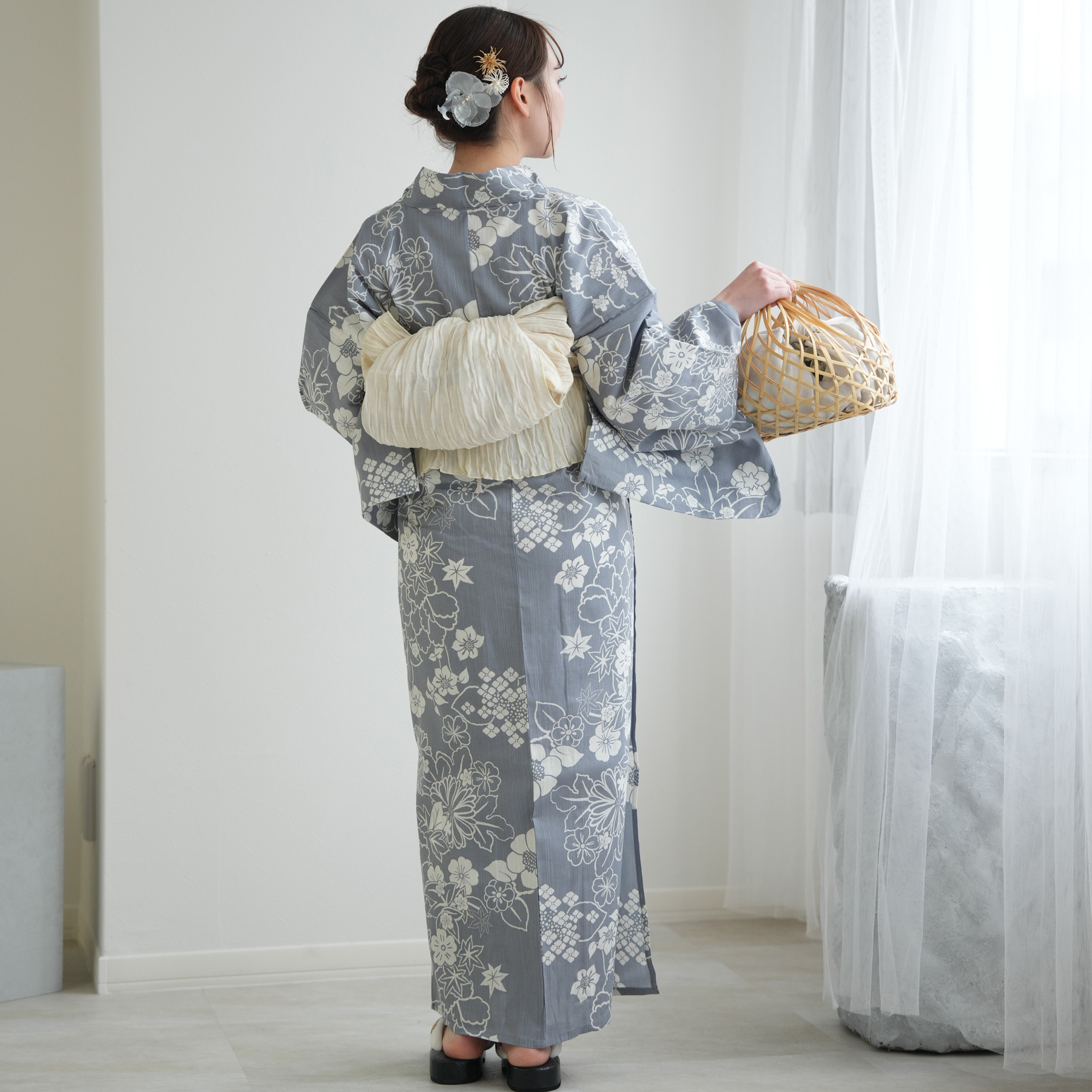 utatane 浴衣 セット レディース 高級変わり織 浴衣3点セット