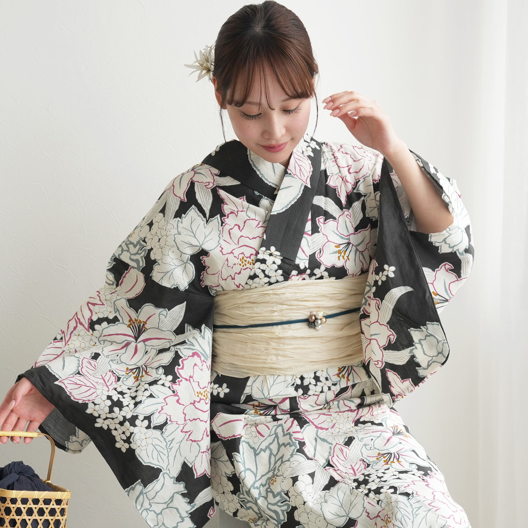 utatane 浴衣 レディース セット 高級変わり織 フリーサイズ