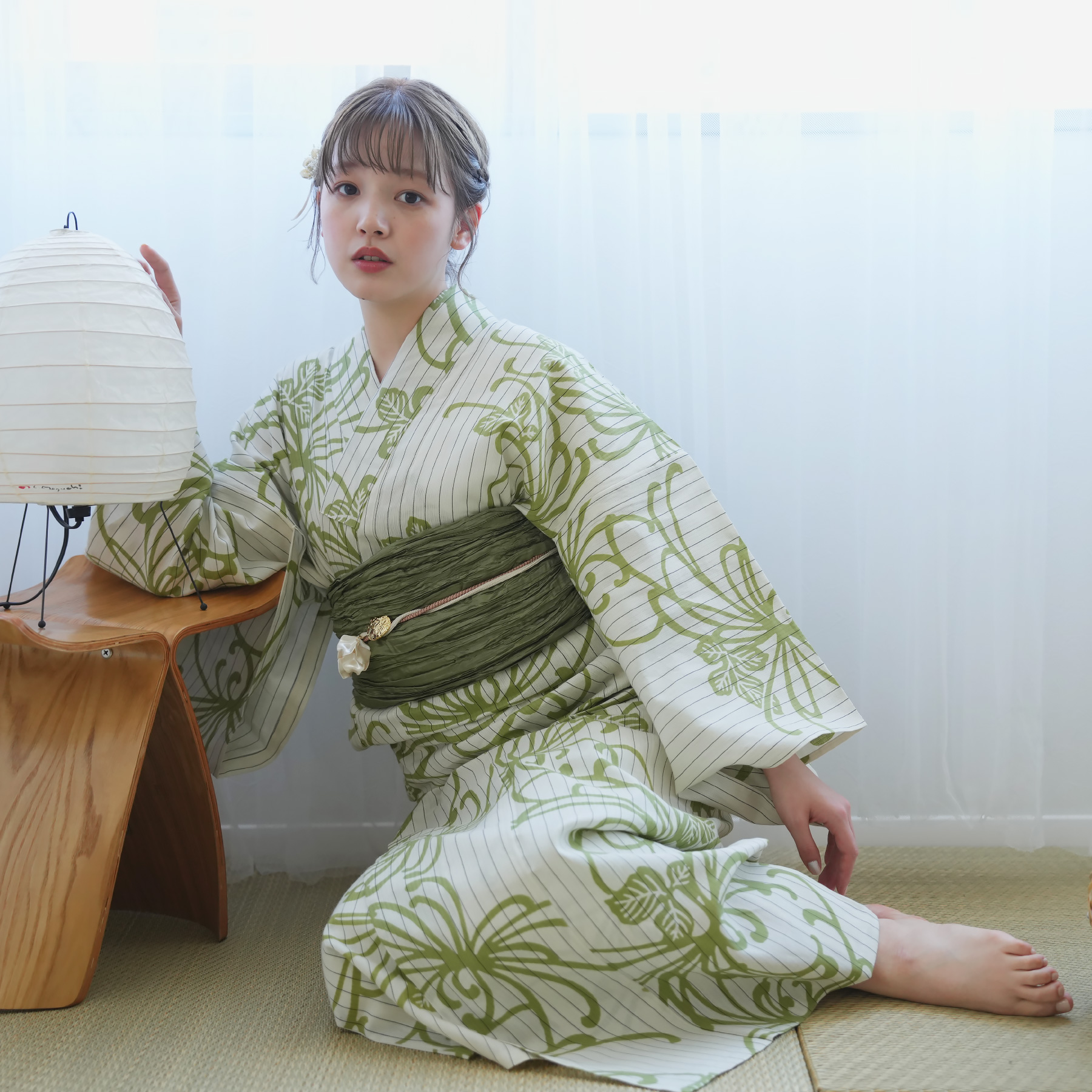 utatane 浴衣 レディース セット utatane×注染工房 浴衣3点セット 等間