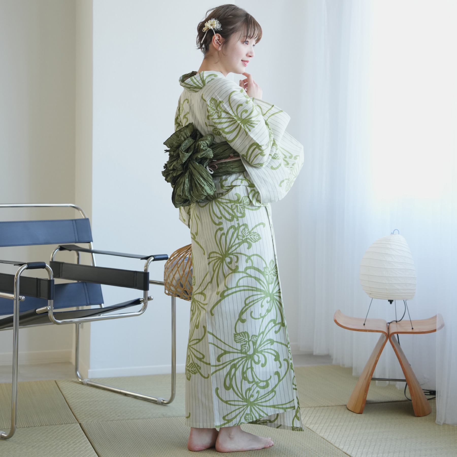 utatane 浴衣 レディース セット utatane×注染工房 浴衣3点セット 等間