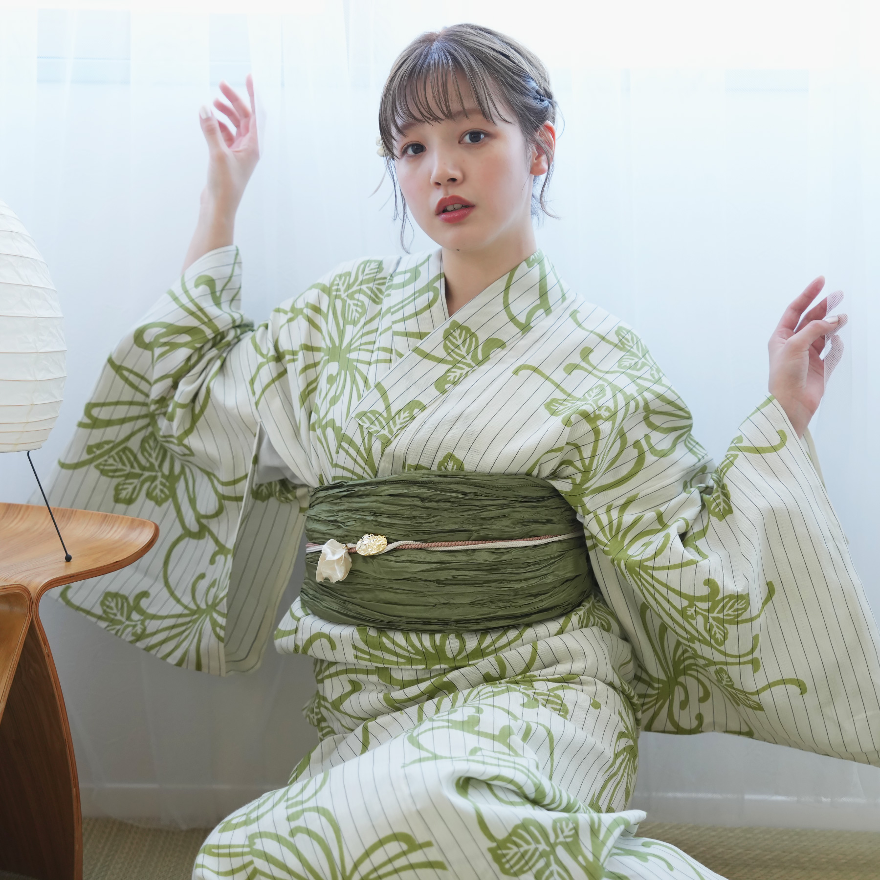 utatane 浴衣 レディース セット utatane×注染工房 浴衣3点セット 等間
