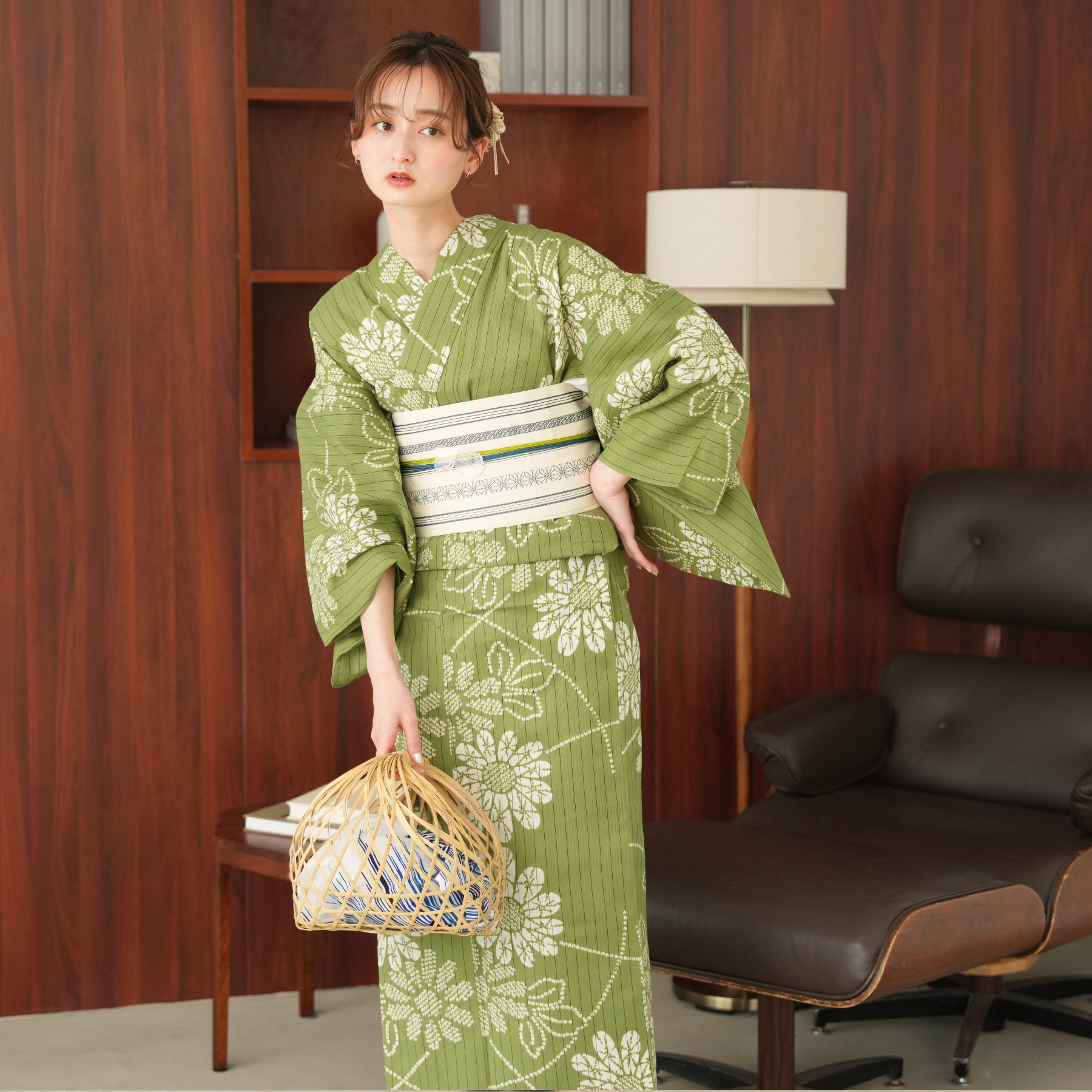 utatane 浴衣 レディース セット utatane×注染工房 浴衣3点セット 等間