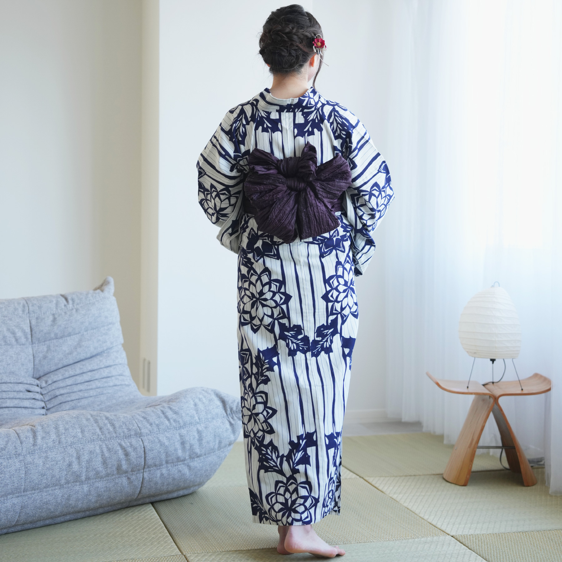 utatane 浴衣 レディース セット utatane×注染工房 浴衣3点セット 等間