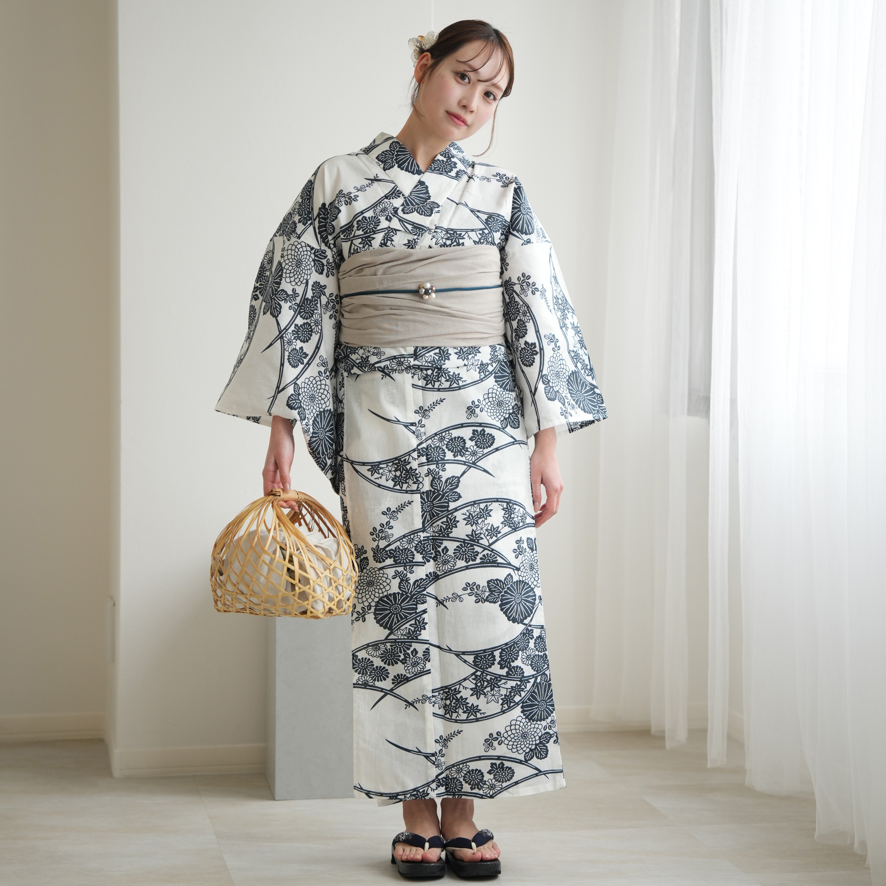utatane 浴衣 レディース セット 高級変わり織 浴衣3点セット