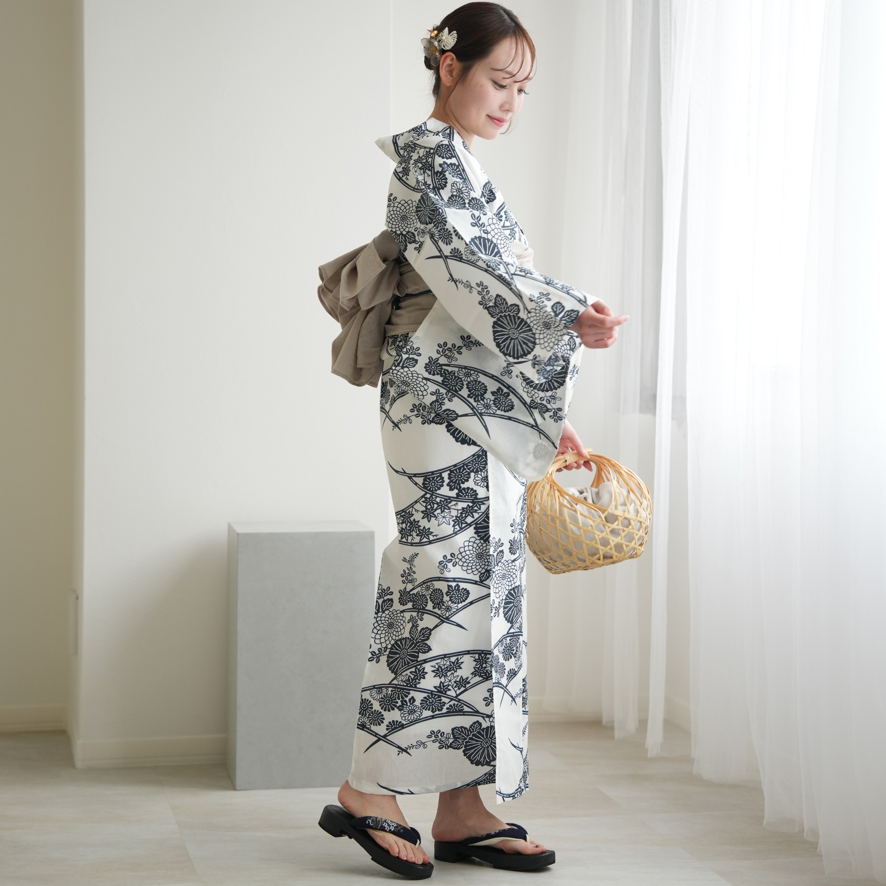 utatane 浴衣 レディース セット 高級変わり織 浴衣3点セット