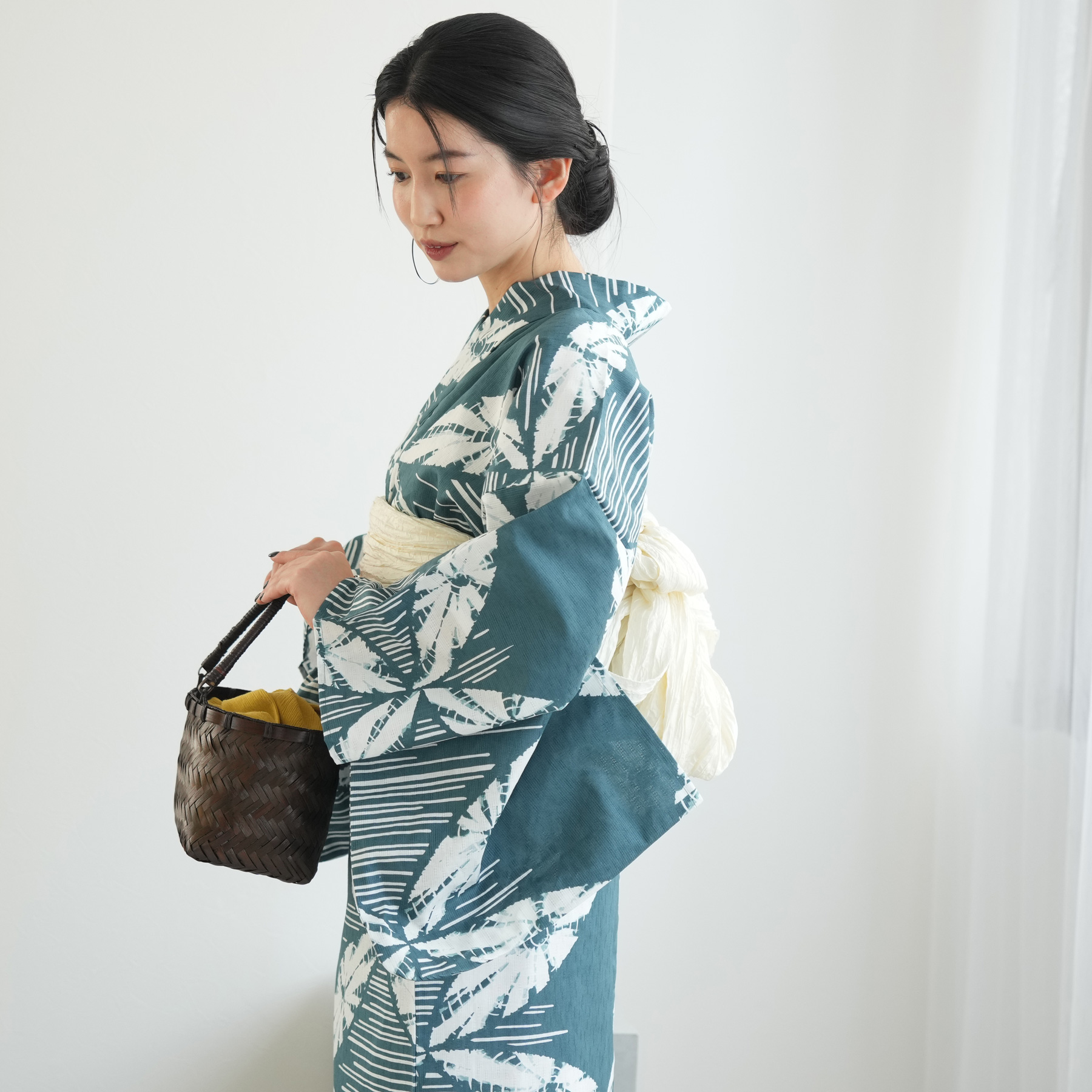 utataneブランド浴衣◆和歌山染め日本生地◆鈍蒼碧青の七宝染め分け浴衣 utataneブランド浴衣◇和歌山染め日本生地◇鈍蒼碧青の七宝