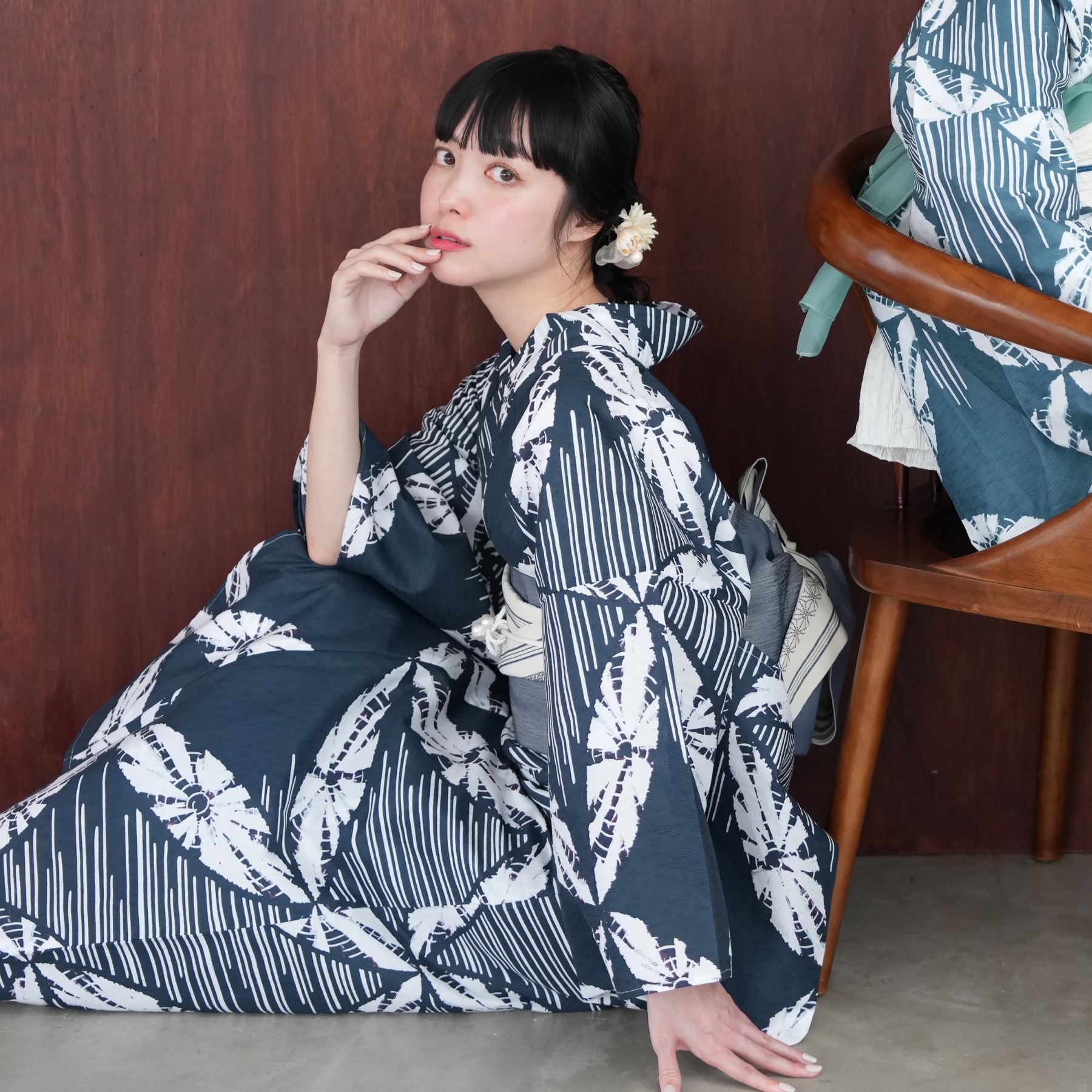 utatane 高級変わり織 浴衣3点セット 鈍青の七宝染め分け 楽天市場】【89％OFF】【utatane 高級変わり織 浴衣3点セット 鈍