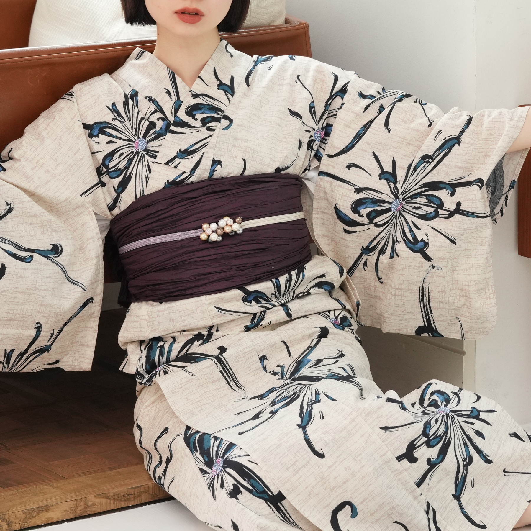 utatane 浴衣 レディース セット 高級変わり織 浴衣3点セット