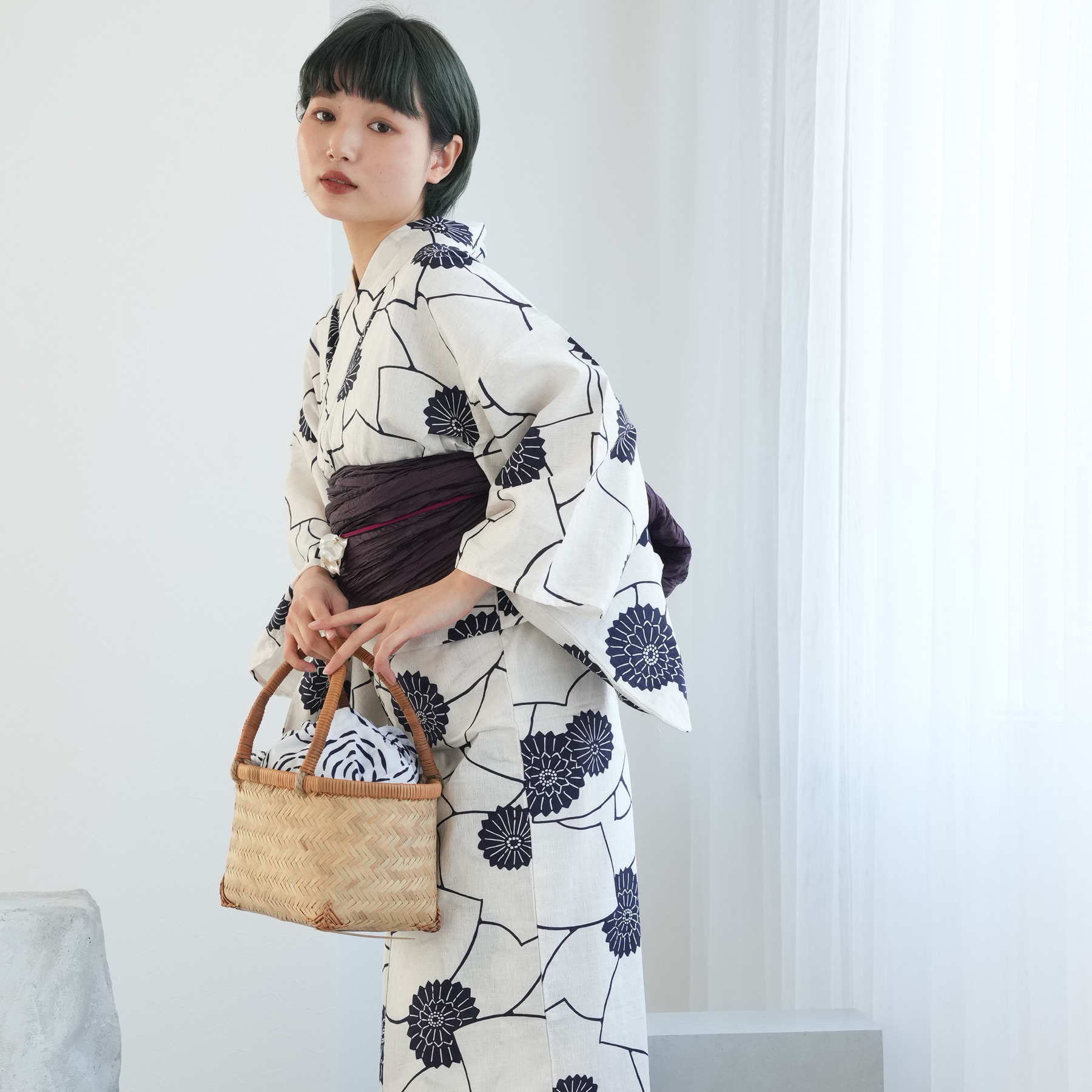 綱*迷様 浴衣3点セット ニコアンティーク　ウタタネ　未使用　ベージュ　龍　和柄 utatane - 浴衣3点セット utatane 新品未使用 レディース 龍の