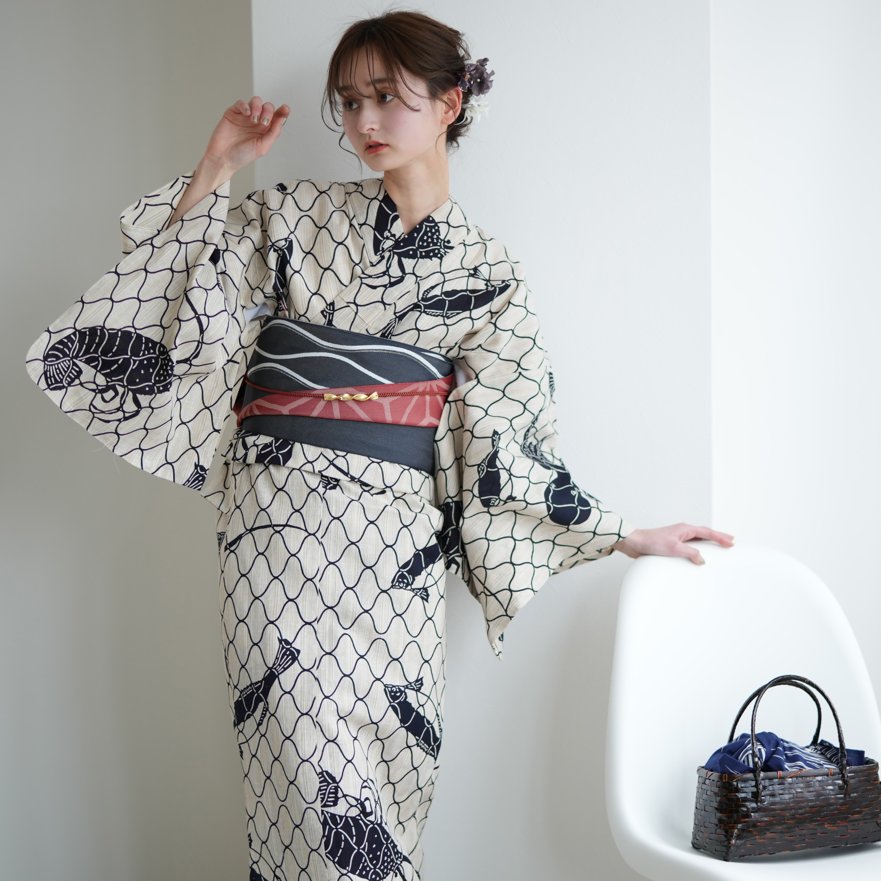 utatane 浴衣 レディース セット utatane×注染工房 浴衣3点