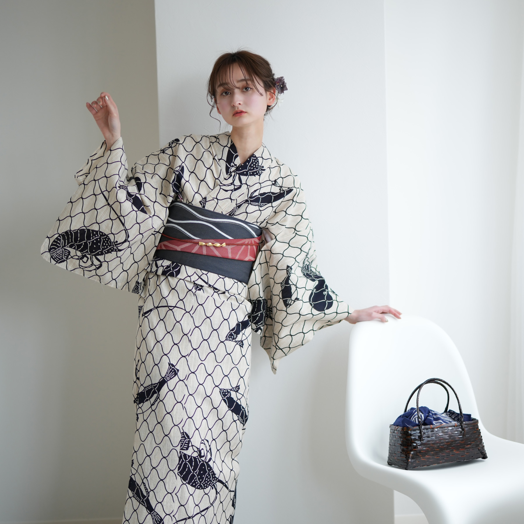 utatane 浴衣.帯.下駄.肌着4点セット utatane 浴衣 レディース セット 3点セット（浴衣 帯 下駄