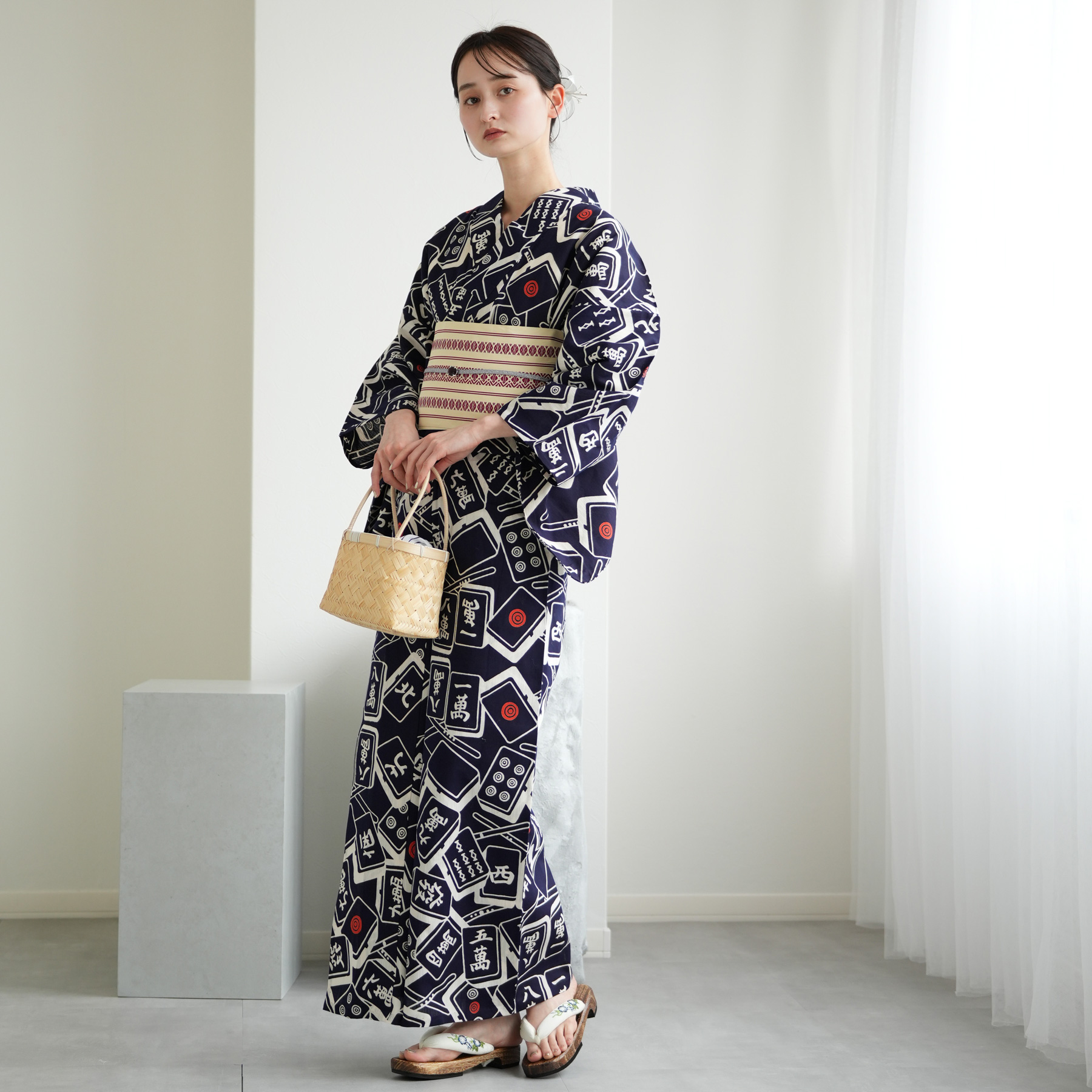 utatane 浴衣 レディース セット utatane×注染工房 浴衣3点セット 紺地