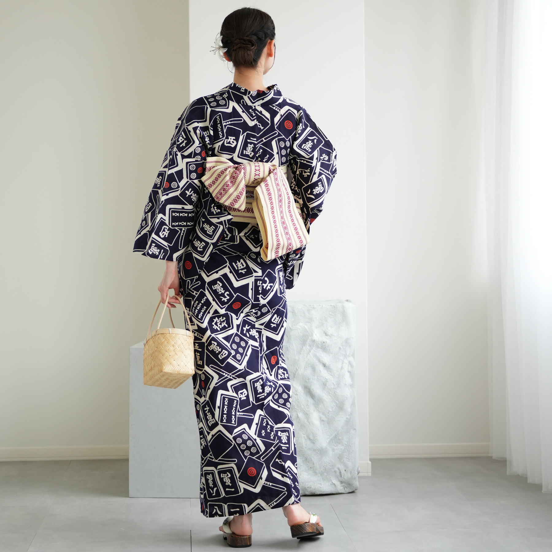 utatane 浴衣 レディース セット utatane×注染工房 浴衣3点セット 紺地
