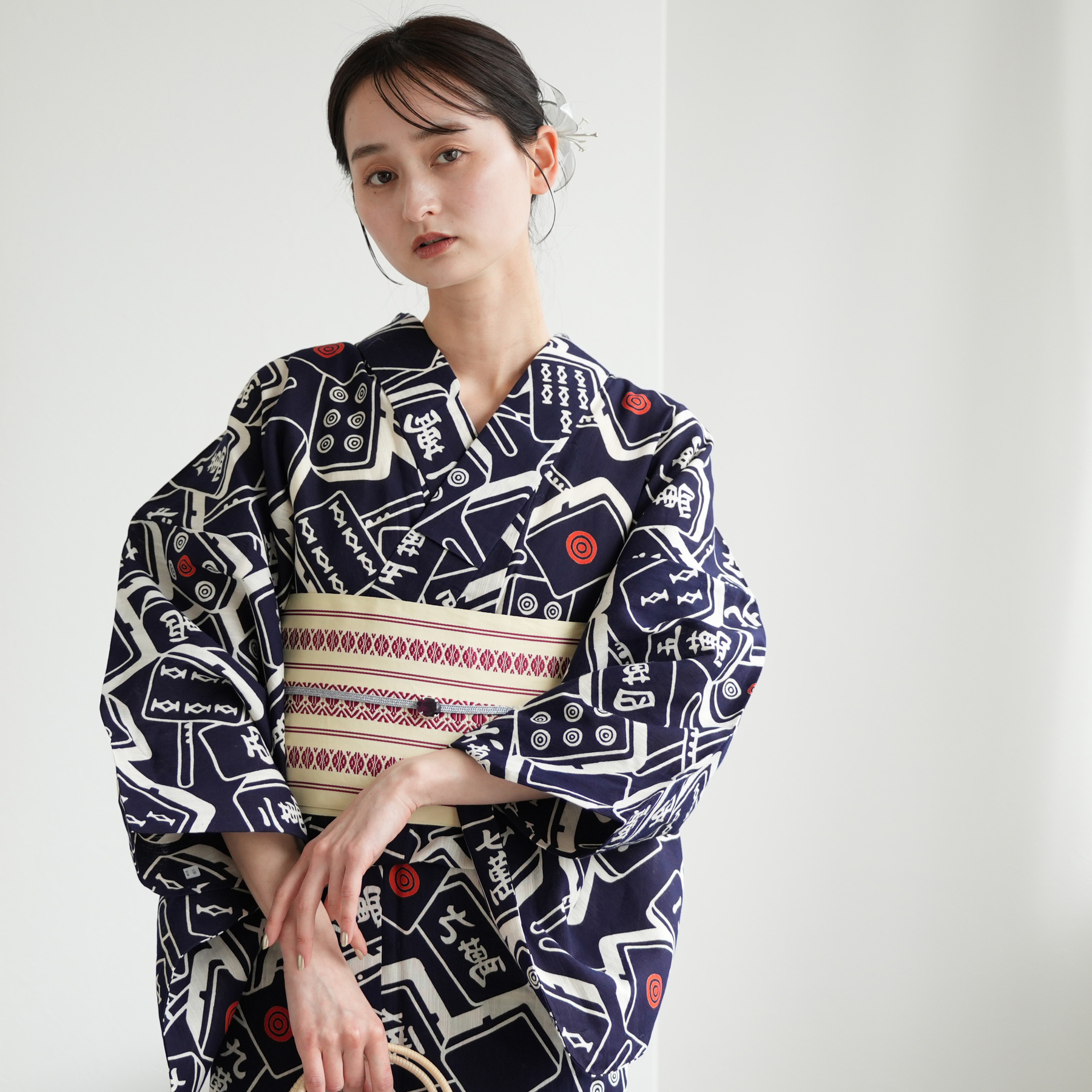 utatane 浴衣 レディース セット utatane×注染工房 浴衣3点セット 紺地