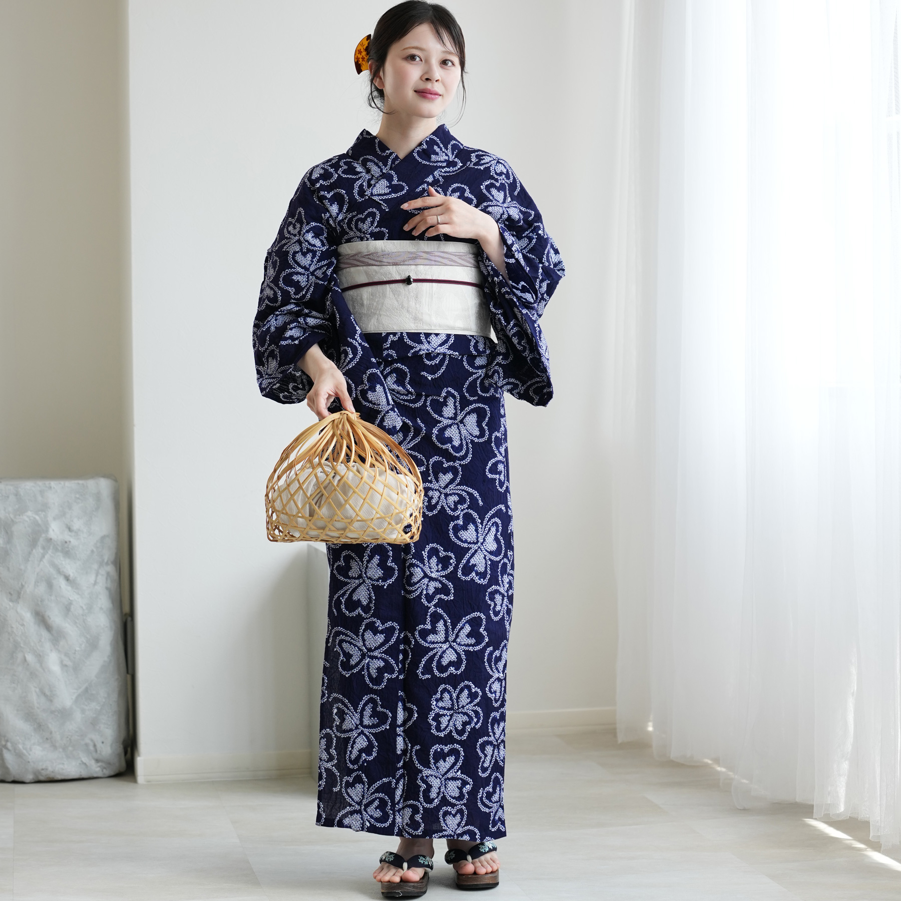 浴衣 レディース セット 有松絞り utata...の詳細画像1