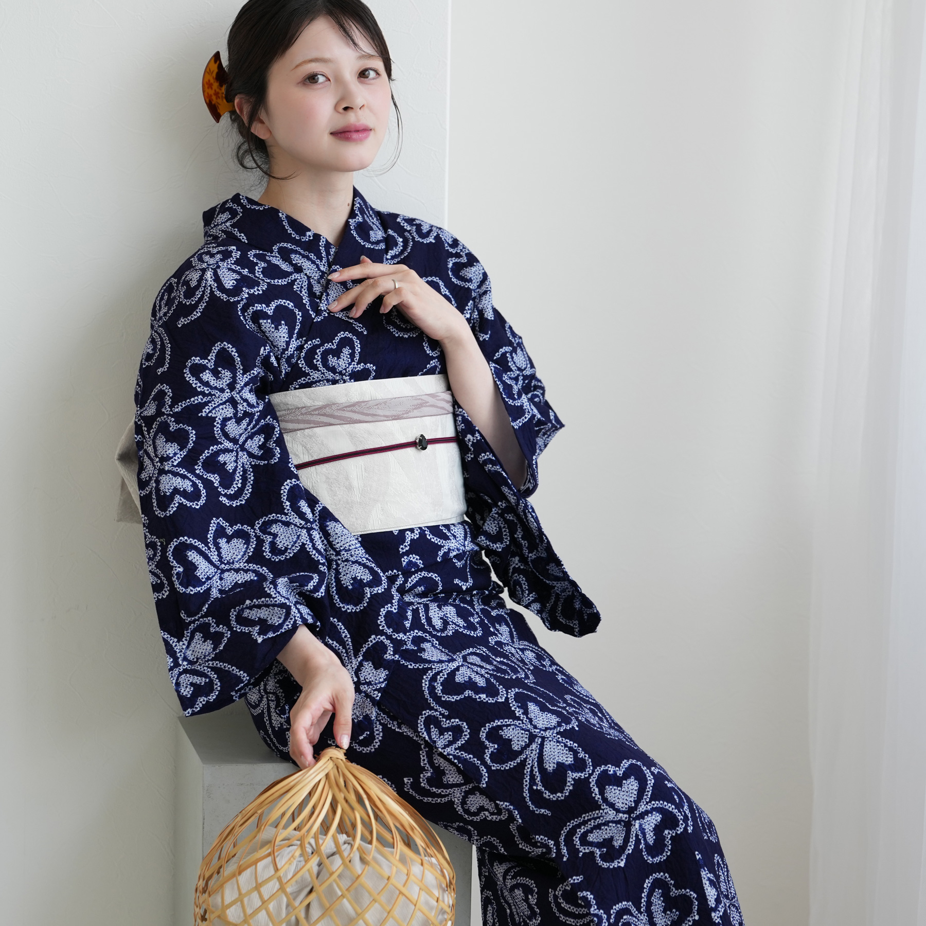 浴衣 レディース セット 有松絞り utata...の詳細画像4