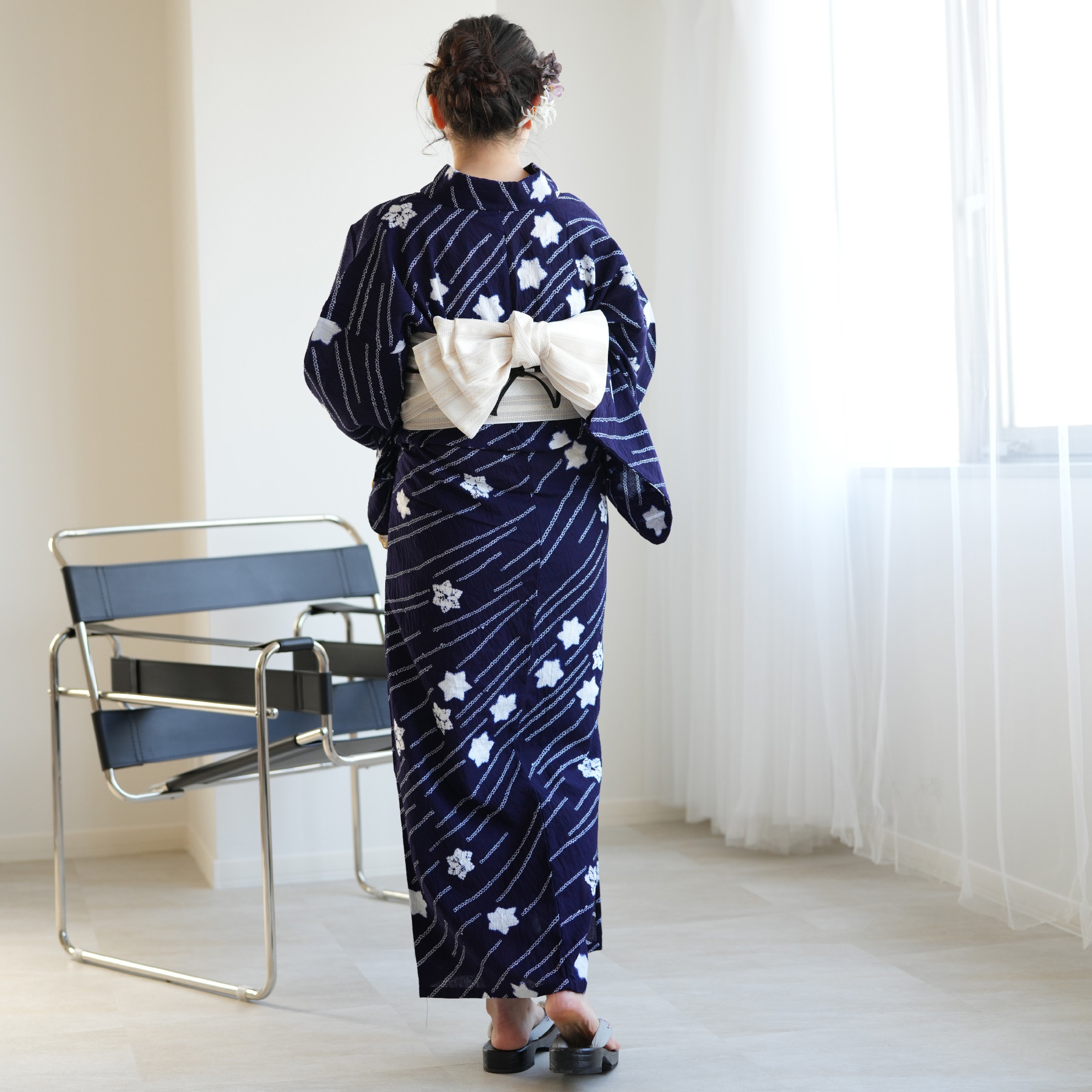 美品 絞り柄 注染浴衣 綿100% レディース 浴衣 大人 utatane 浴衣 レディース セット utatane×注染工房 浴衣3点