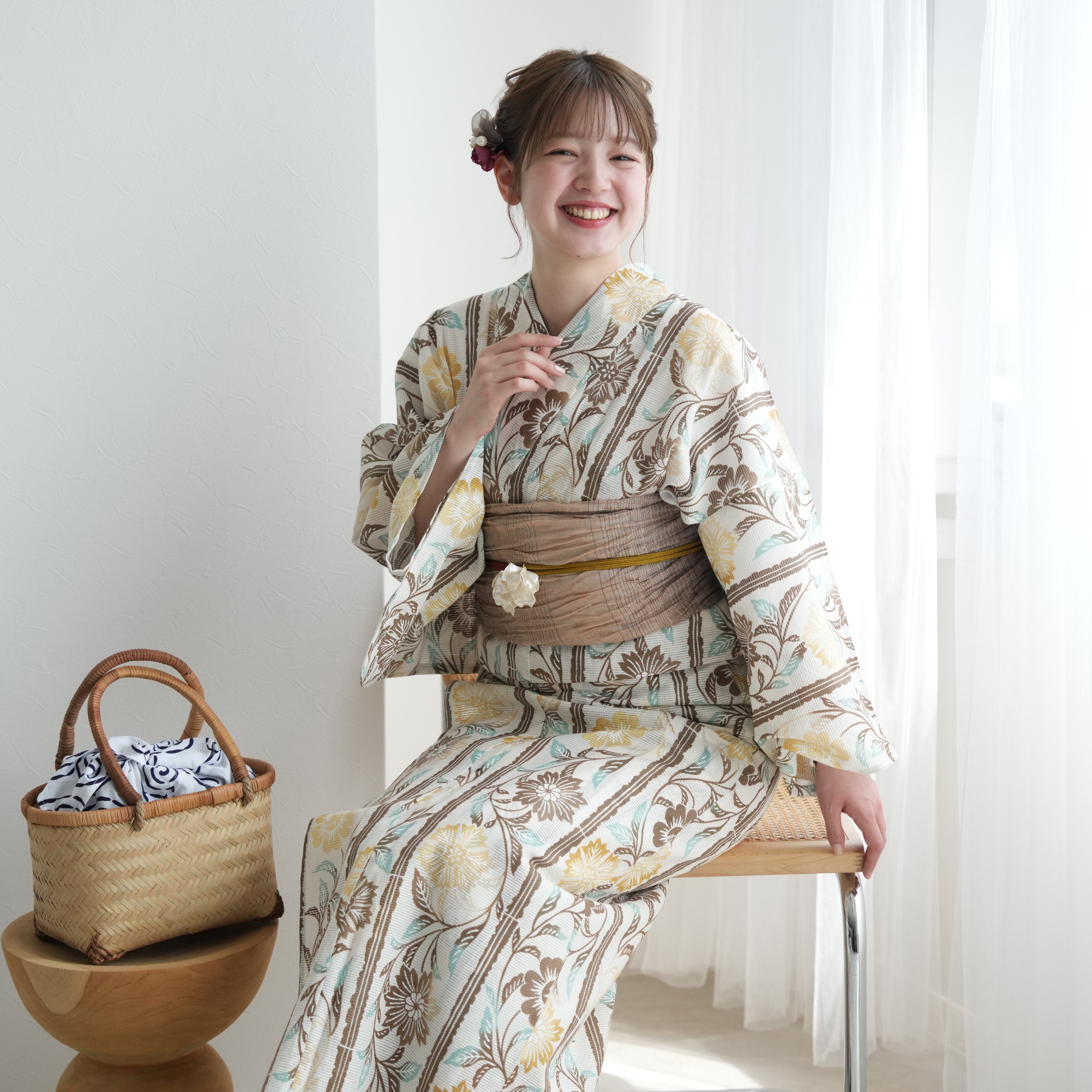 綿絽の上等な浴衣、お着物　ゆったりサイズ mayu8010.jpg