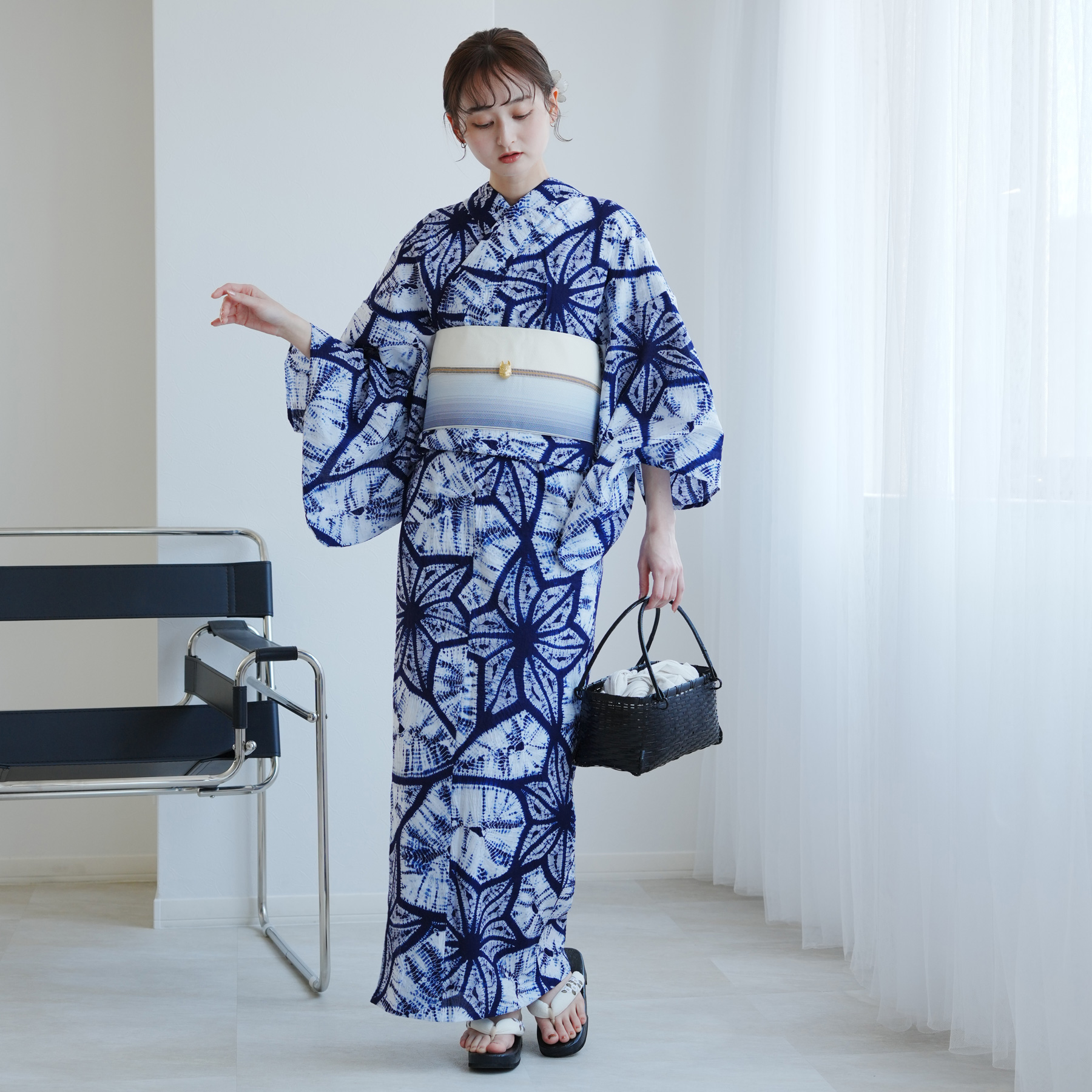 高級【有松絞り】婦人用浴衣　クリーニング済み 高級【有松絞り】婦人用浴衣 クリーニング済み