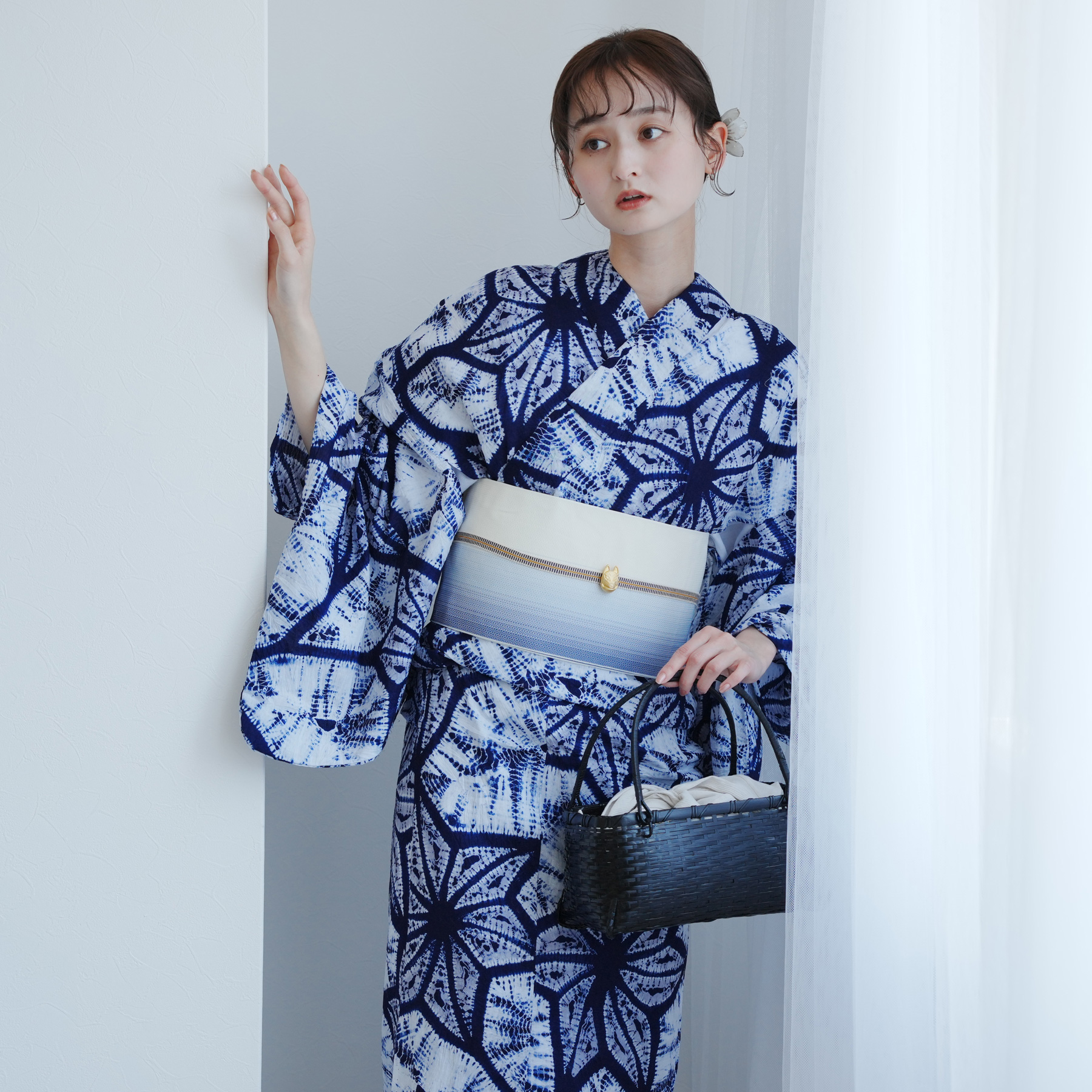 有松絞り　浴衣　スミレ　裄66.5cm 美品 有松絞り浴衣 - 週末きもの専門店 yorimichi KIMONO