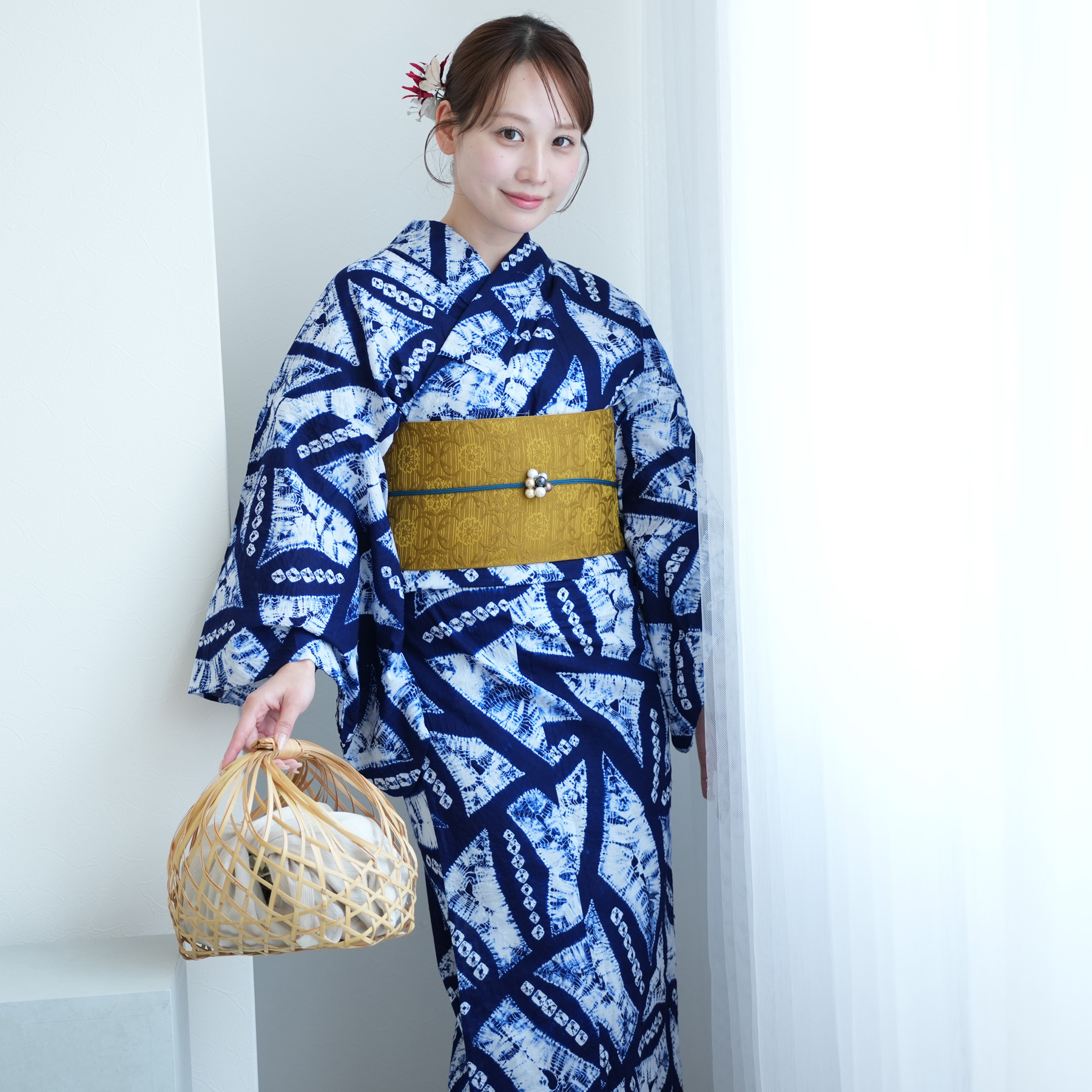 zacchanです　浴衣　有松絞り　鳳凰 浴衣 有松絞り つゆくさの有松鳴海絞り浴衣：つゆくさ公式通販サイト