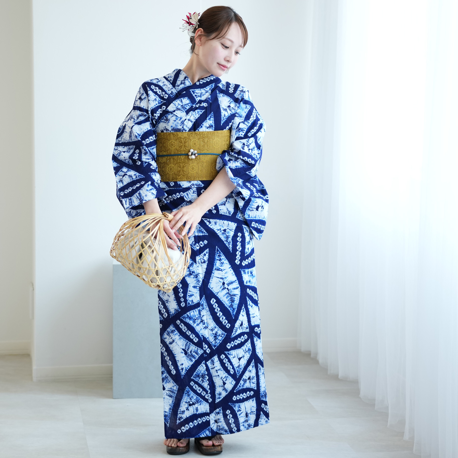 浴衣 レディース セット utatane 有松絞り 浴衣3点セット 絞り