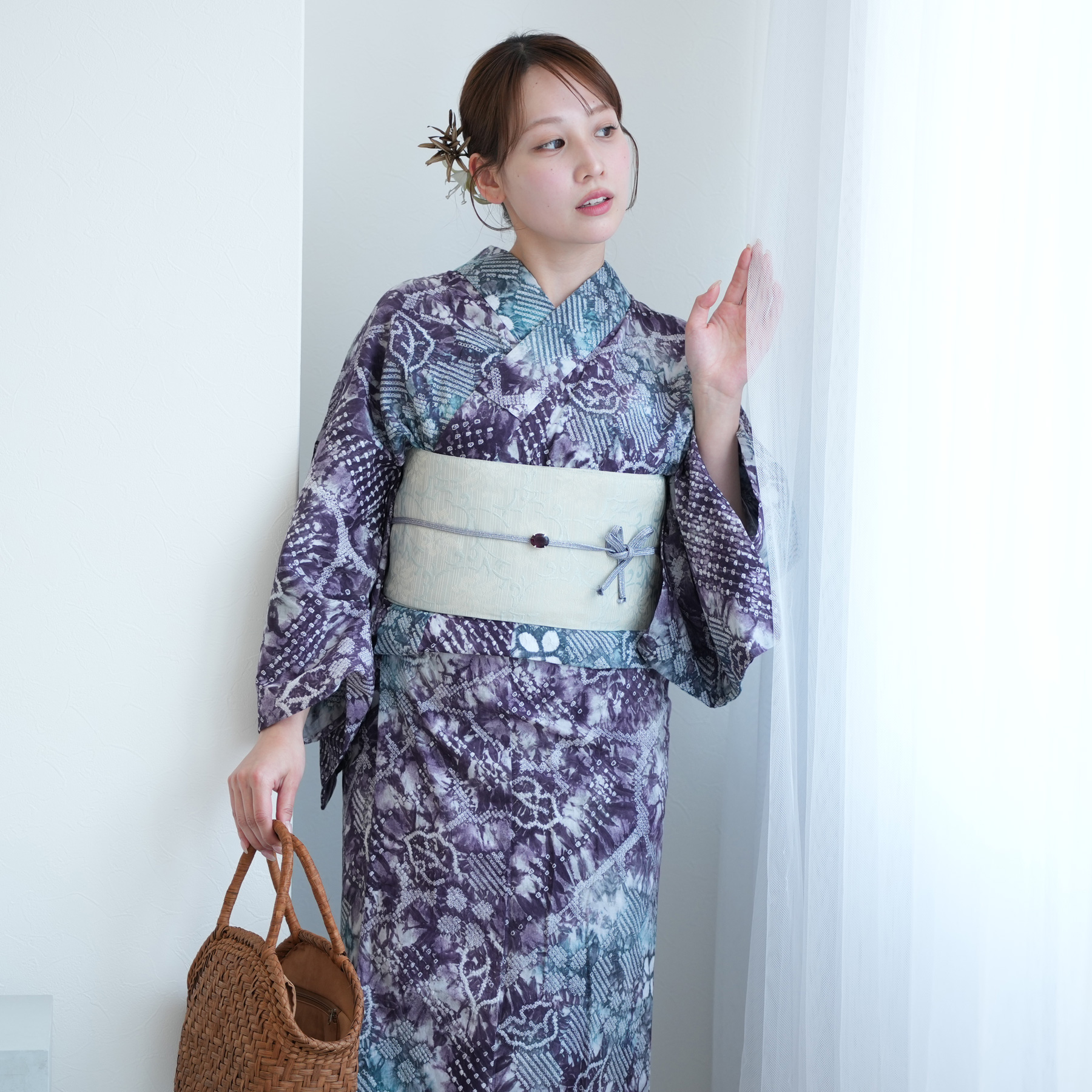 りえ　逸品　有松絞り　浴衣　身丈158 裄丈67 絞り浴衣　高級 りえ様専用 逸品 有松絞り 浴衣 身丈158 裄丈67 絞り浴衣 高級