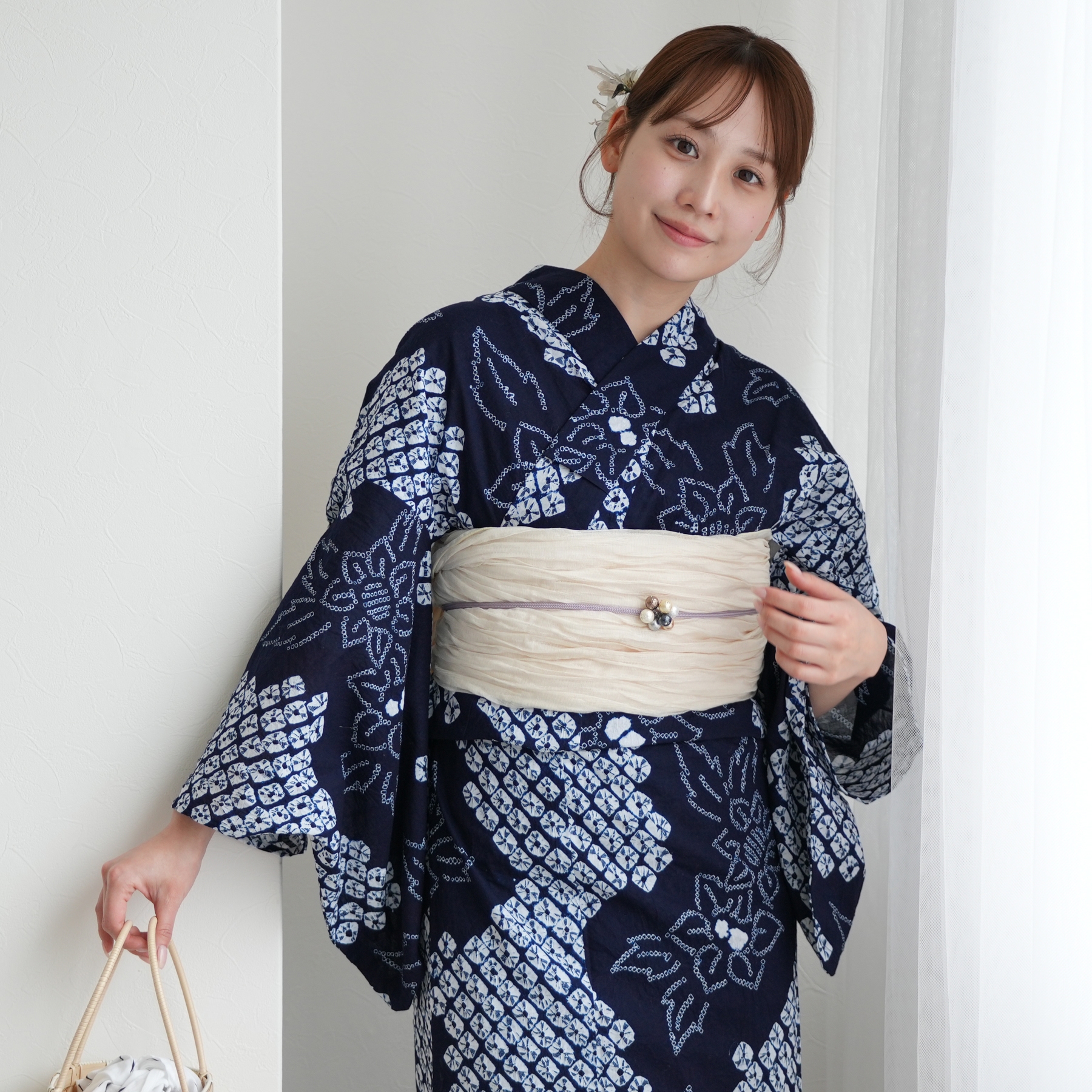 utatane 浴衣 レディース セット 有松絞り 浴衣3点セット 鬼灯 特選