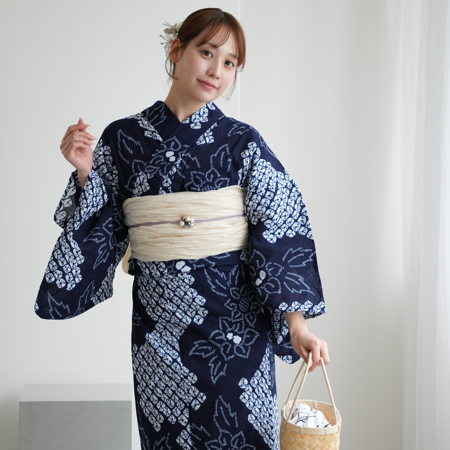 utatane 浴衣 レディース セット 有松絞り 浴衣3点セット 鬼灯 特選