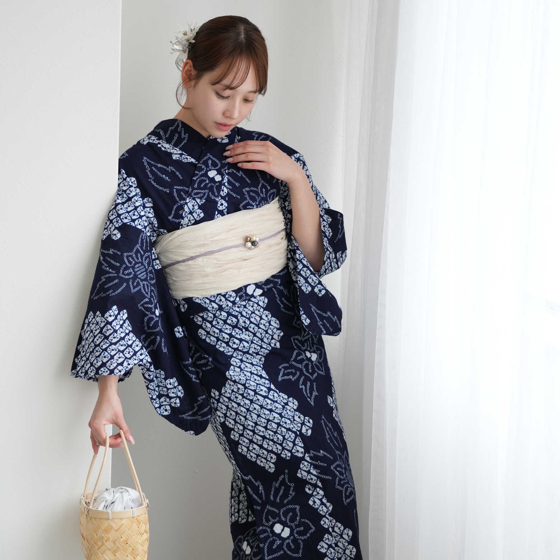 utatane 浴衣 レディース セット 有松絞り 浴衣3点セット 鬼灯 特選