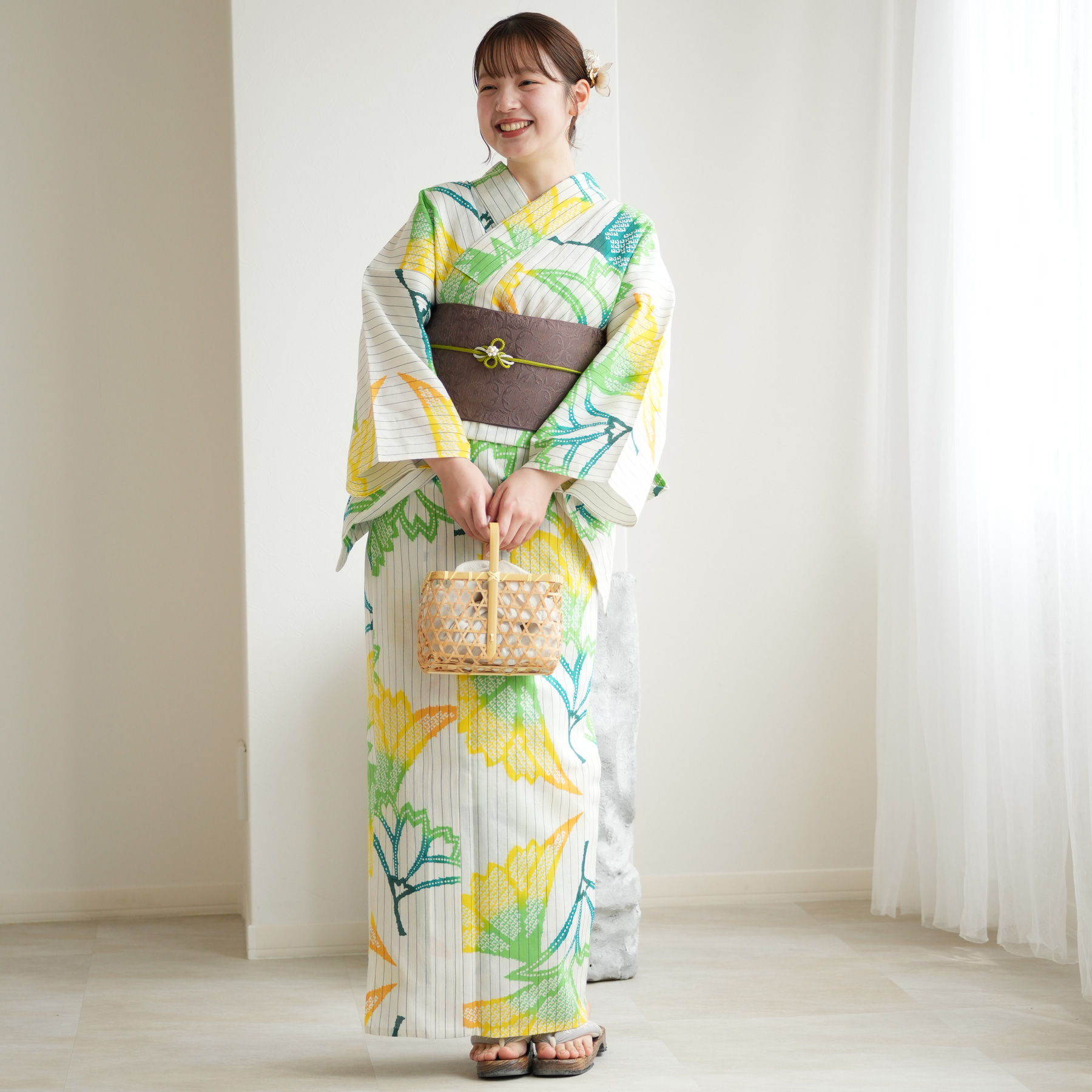 utatane 浴衣 レディース セット utatane×注染工房 浴衣3点セット 等間