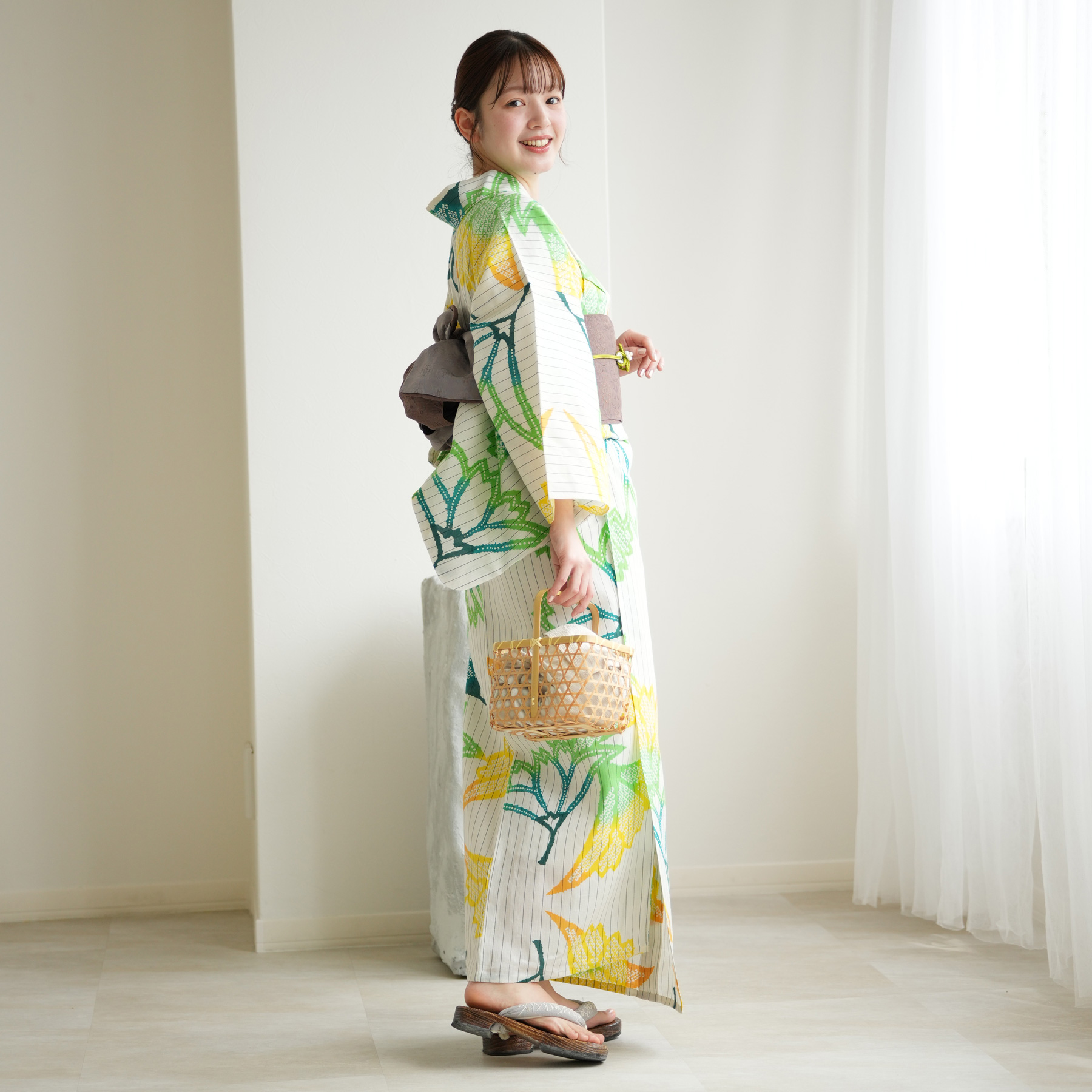 utatane 浴衣 レディース セット utatane×注染工房 浴衣3点セット 等間