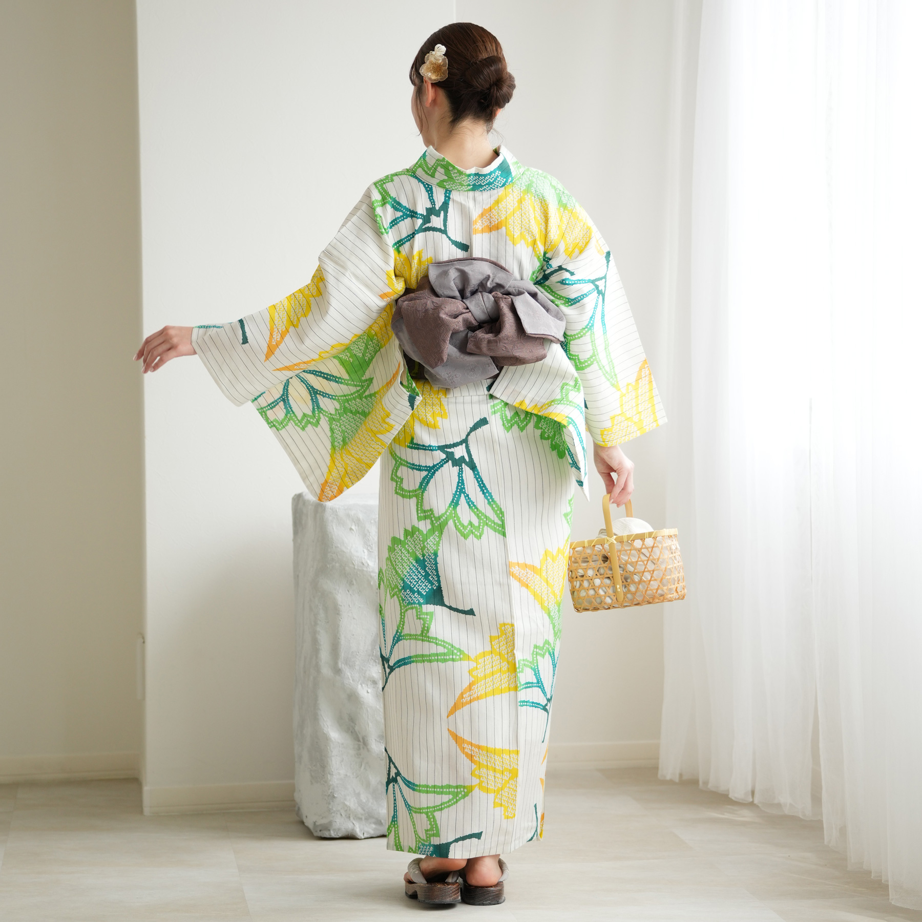 utatane 浴衣 レディース セット utatane×注染工房 浴衣3点セット 等間