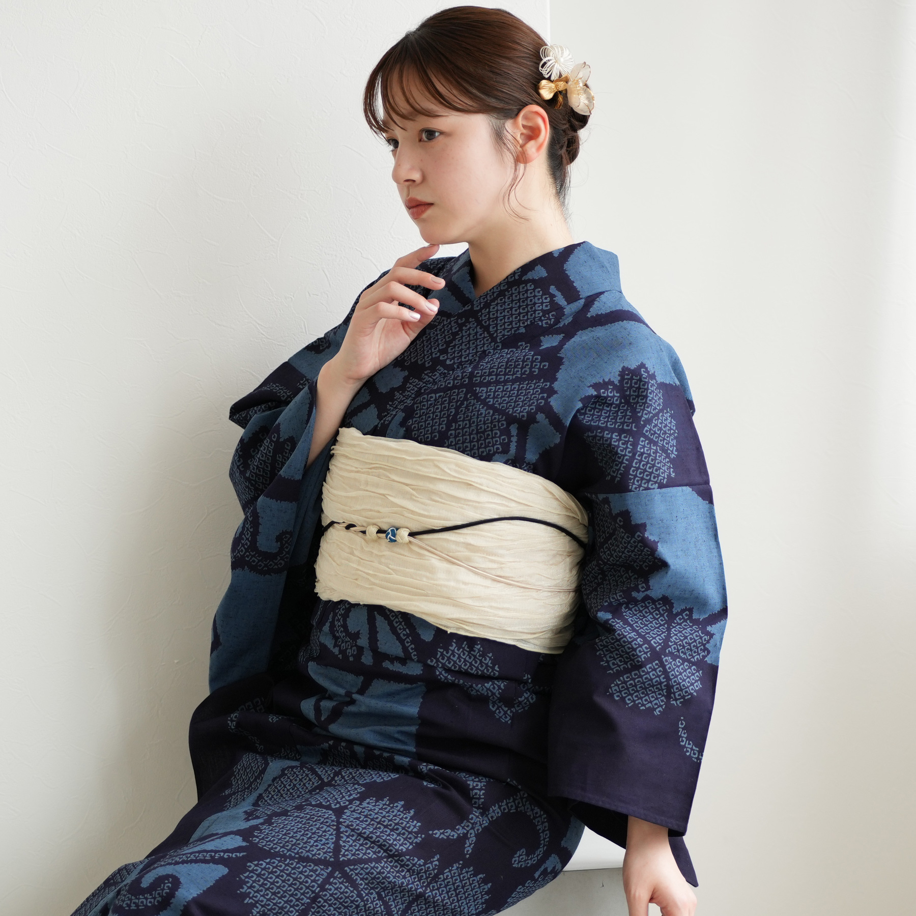 新品未使用　三勝謹製　注染浴衣　刷毛目紬 UNITED ARROWS（ユナイテッドアローズ）の「＜三勝（さんかつ