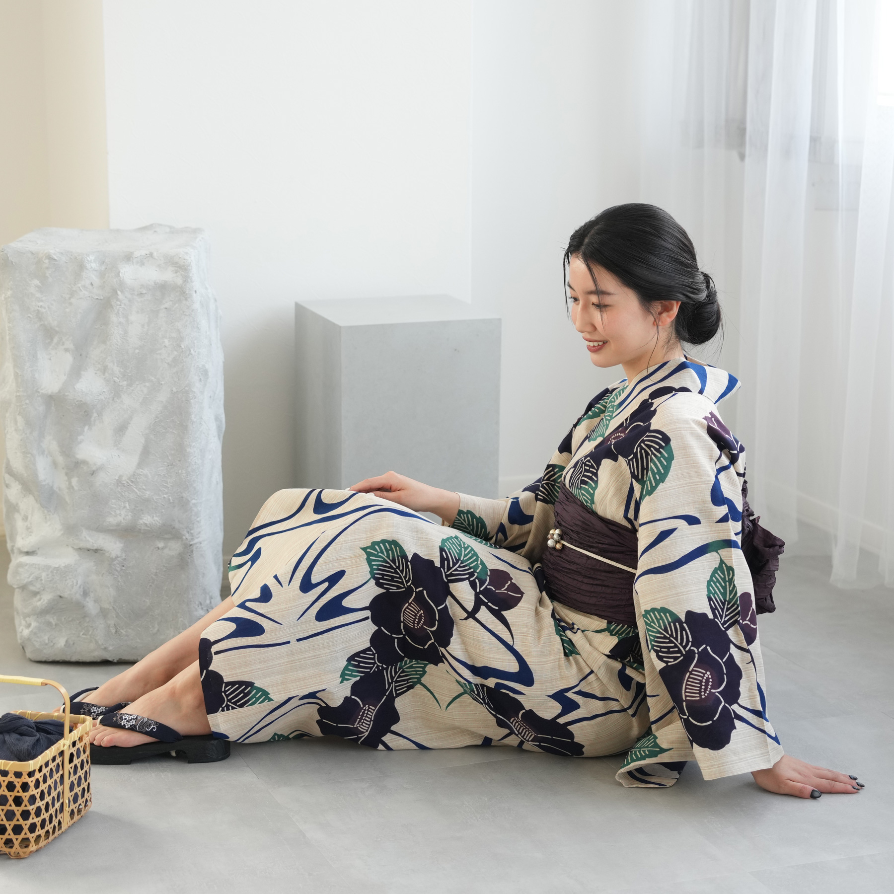 utatane 浴衣 レディース セット utatane×注染工房 浴衣3点セット 染め