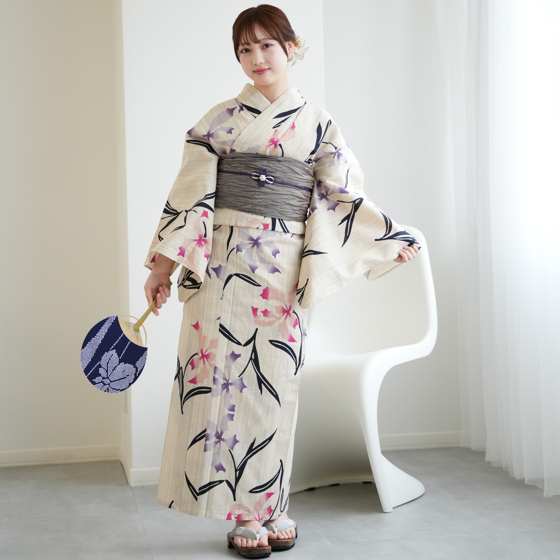 【新品　再値下げ】utatane プチサイズ　浴衣　3点セット utatane 浴衣 レディース セット utatane×注染工房 浴衣3点セット 先