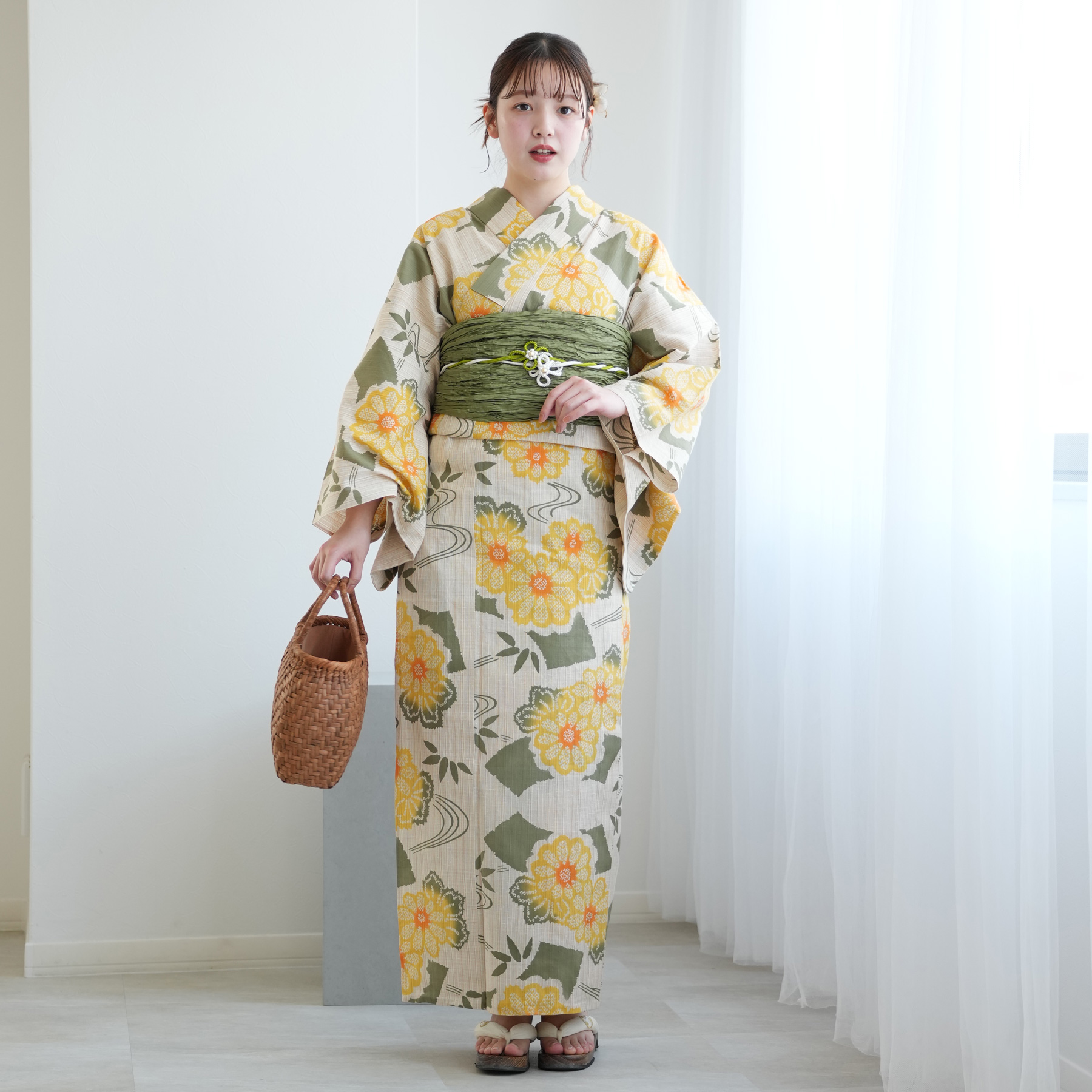 utatane 浴衣 3点セット レディース フリーサイズ ベージュ系 utatane 浴衣 セット レディース フリーサイズ 3点セット 浴衣