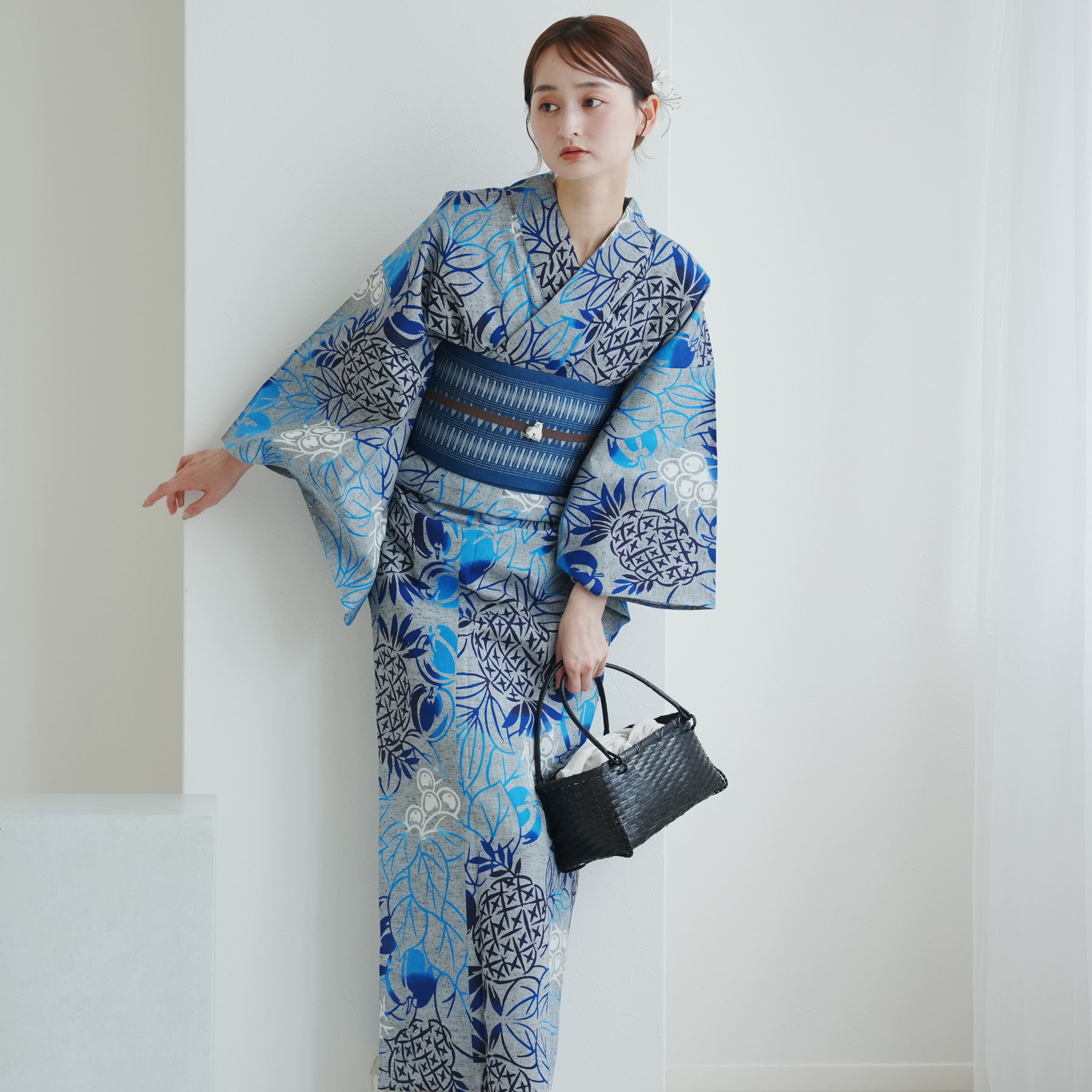 新品未使用　二部式浴衣セット utatane 国内染色　３点セット utatane 浴衣 レディース セット utatane×注染工房 浴衣3点セット 赤坂