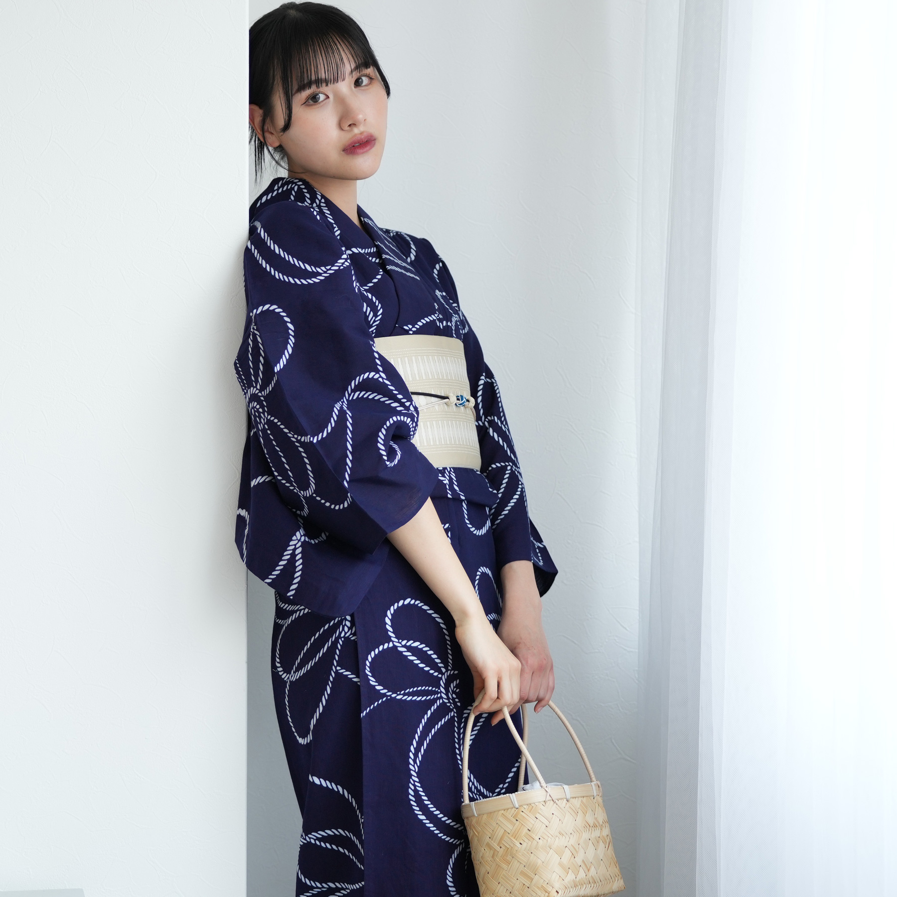 utatane 浴衣 レディース セット utatane×注染工房 浴衣3点セット 紺地