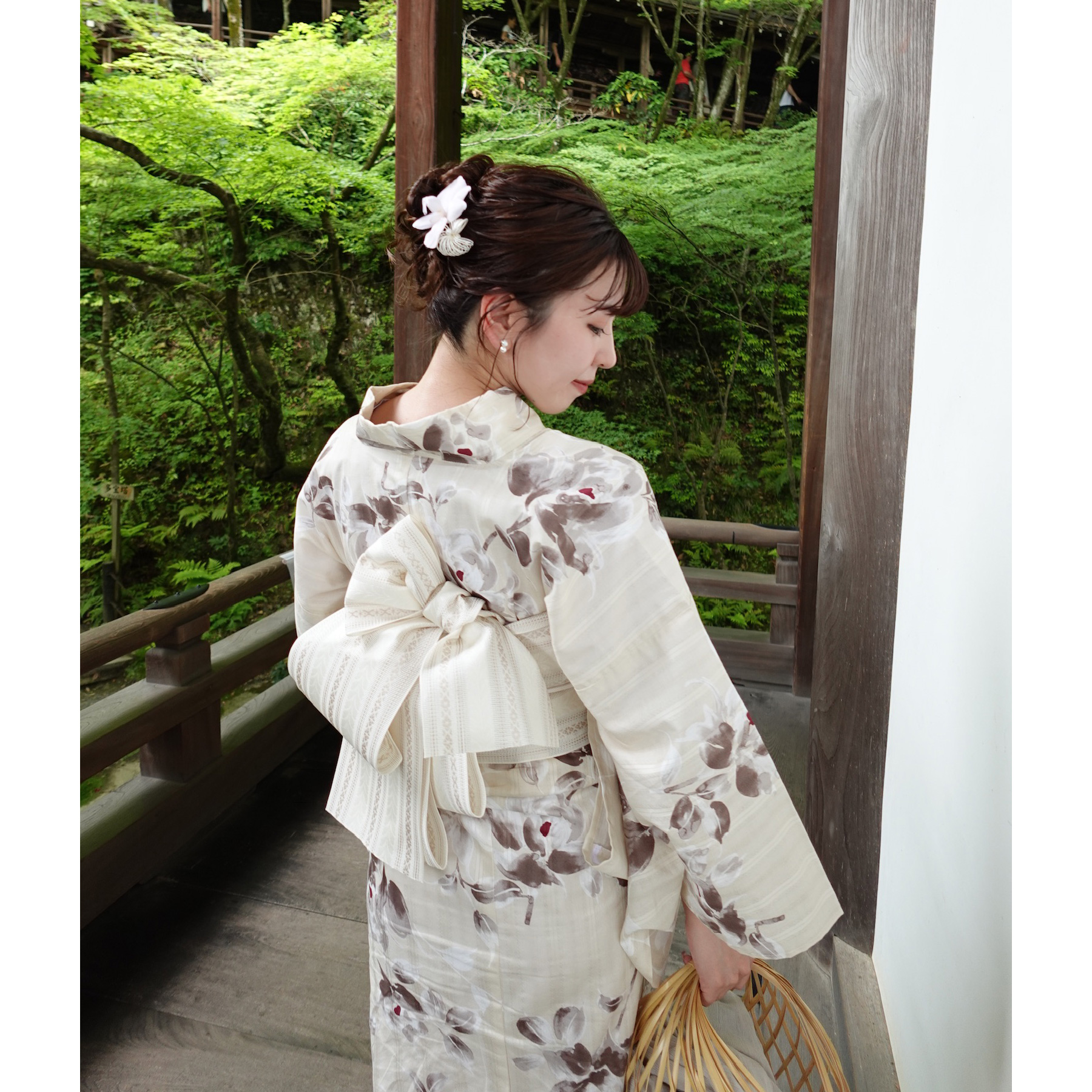 utatane×Acka.］山茶花 beige 浴衣3set ○ : 浴衣通販 utatane