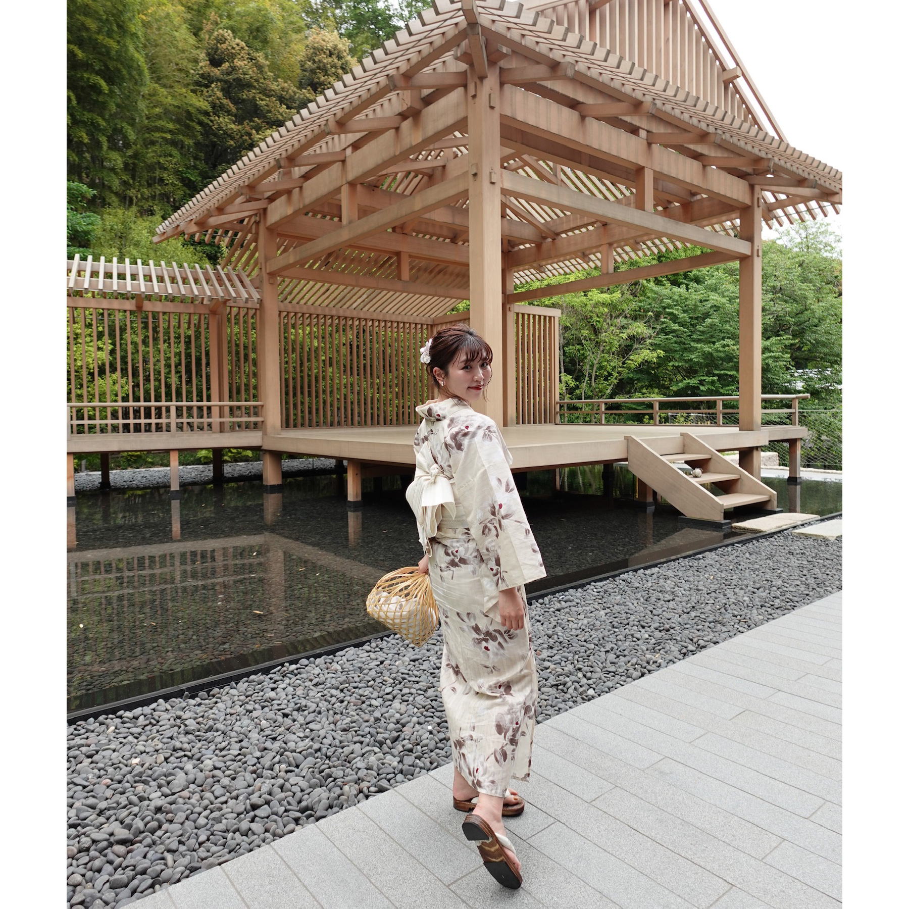［utatane×Acka.］浴衣3set 山茶花 完売商品‼️本日限り‼️ utatane×Acka.］山茶花 beige 浴衣3set – Acka online store