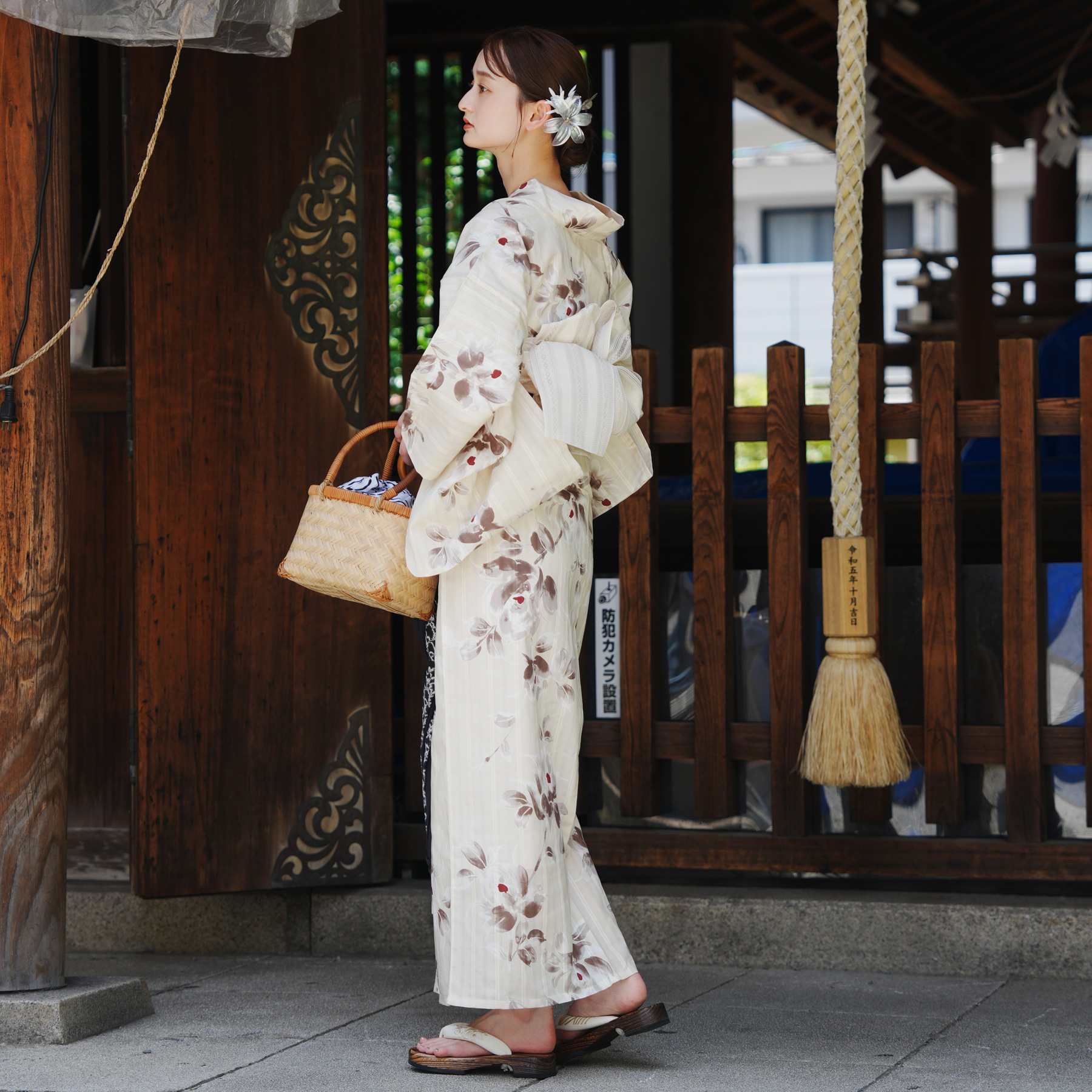 utatane×Acka.］山茶花 beige 浴衣3set ○ : 浴衣通販 utatane